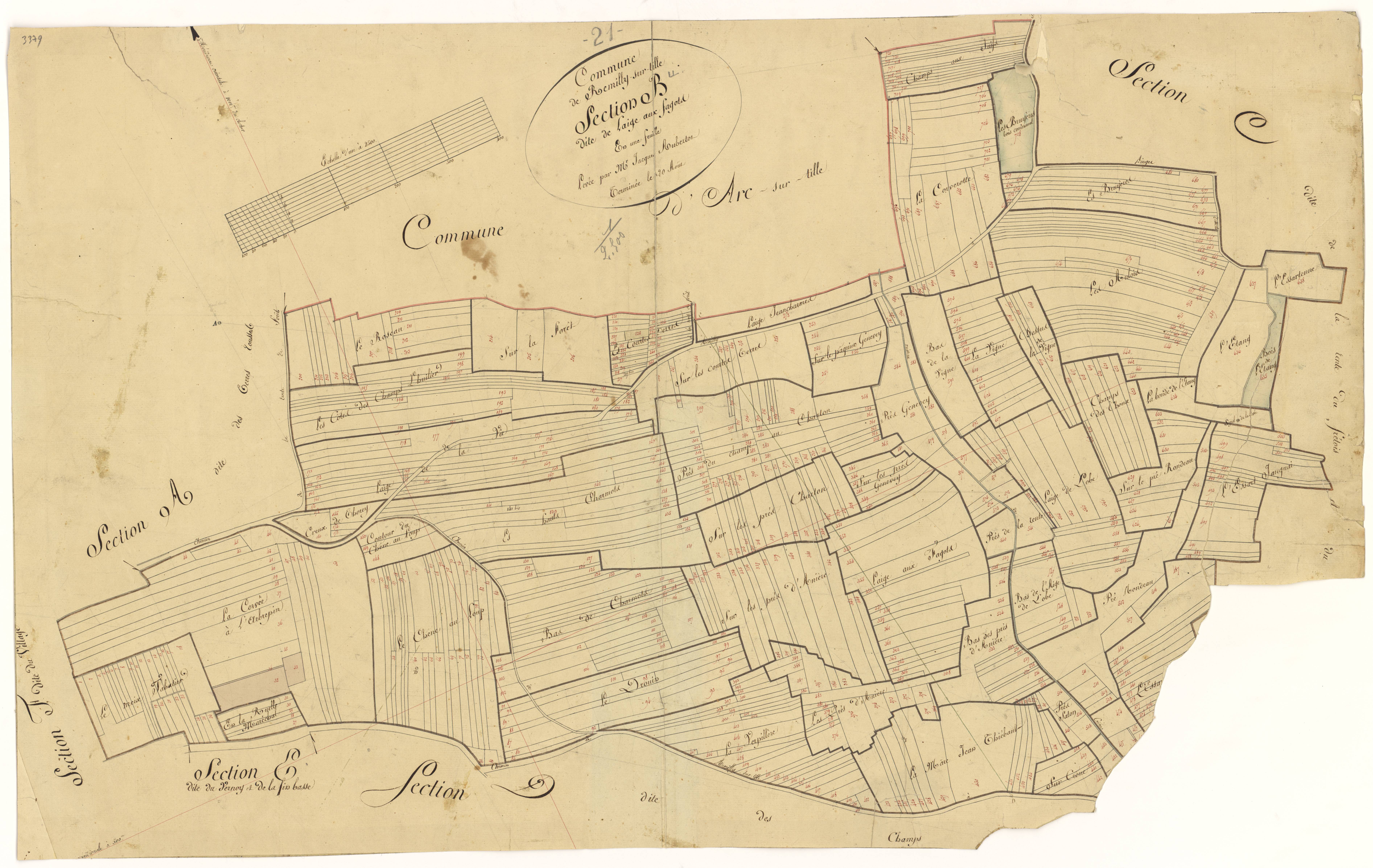 Remilly-sur-Tille - Section B - 3 P PLAN 521/3