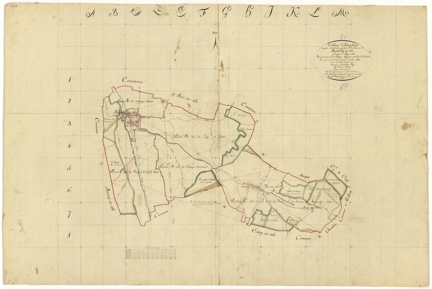 Remilly-sur-Tille - Tableau d'assemblage - 3 P PLAN 521/1