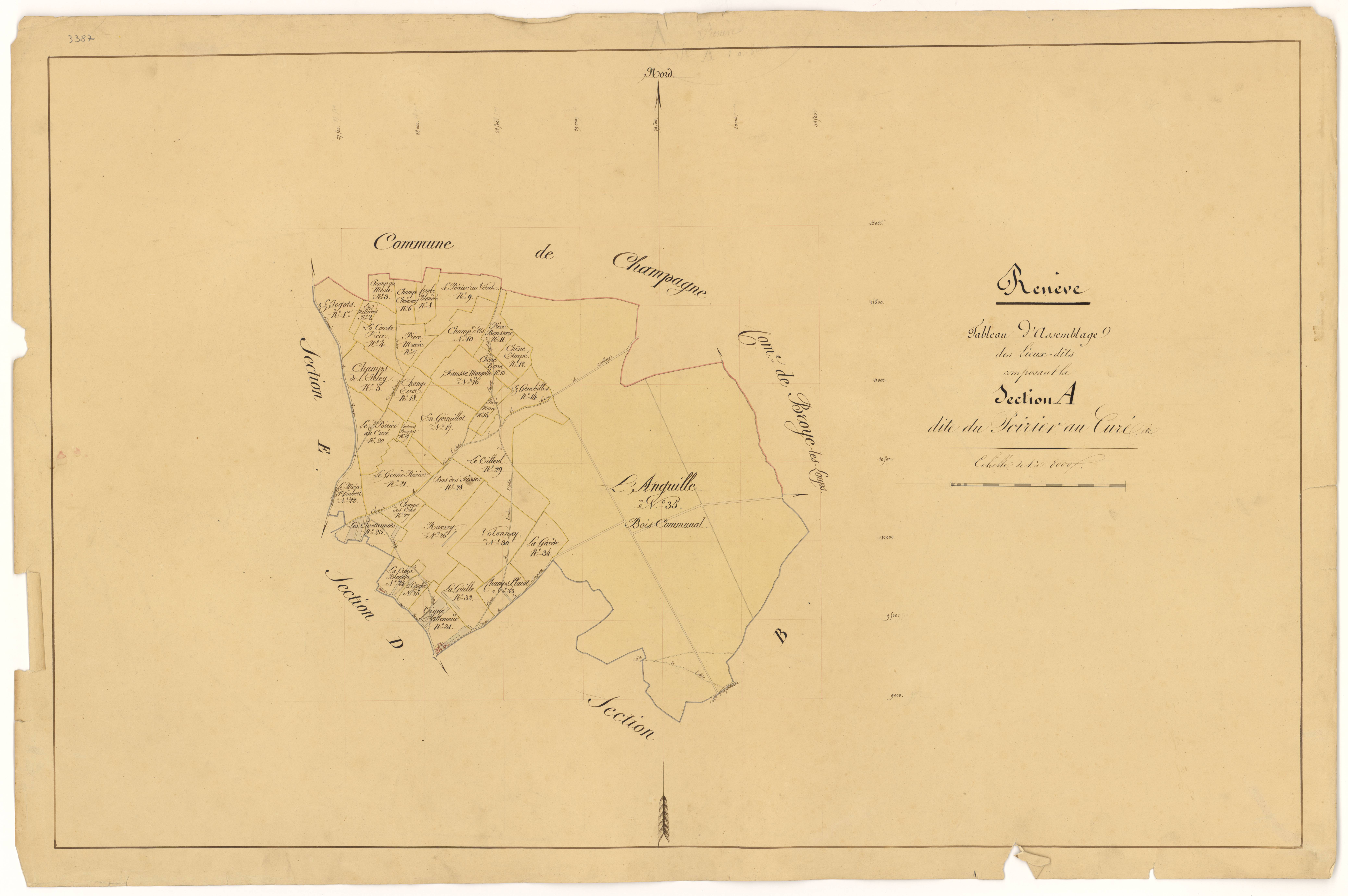 Renève - Section A (tableau d'assemblage) - 3 P PLAN 522/2
