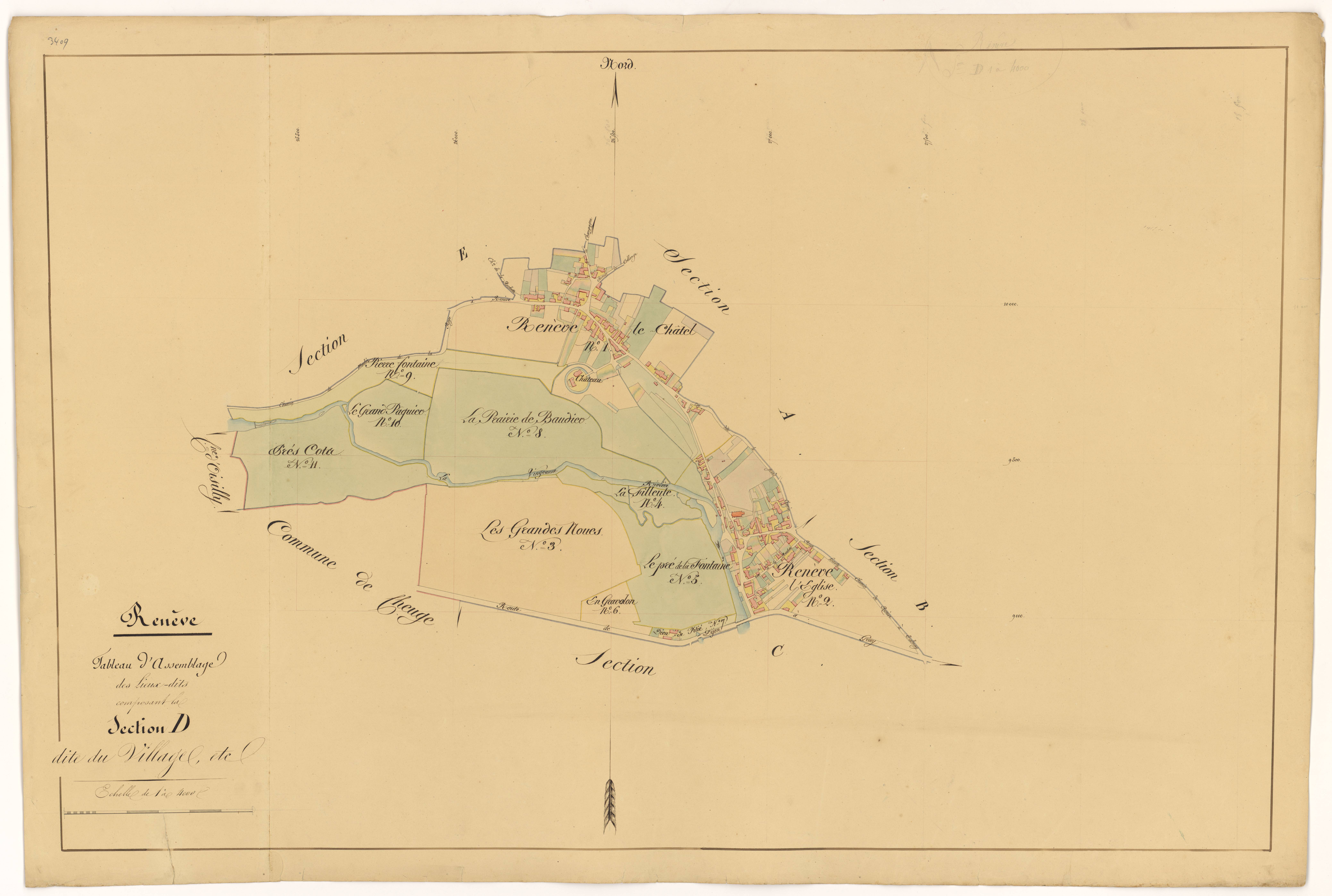 Renève - Section D (tableau d'assemblage) - 3 P PLAN 522/24