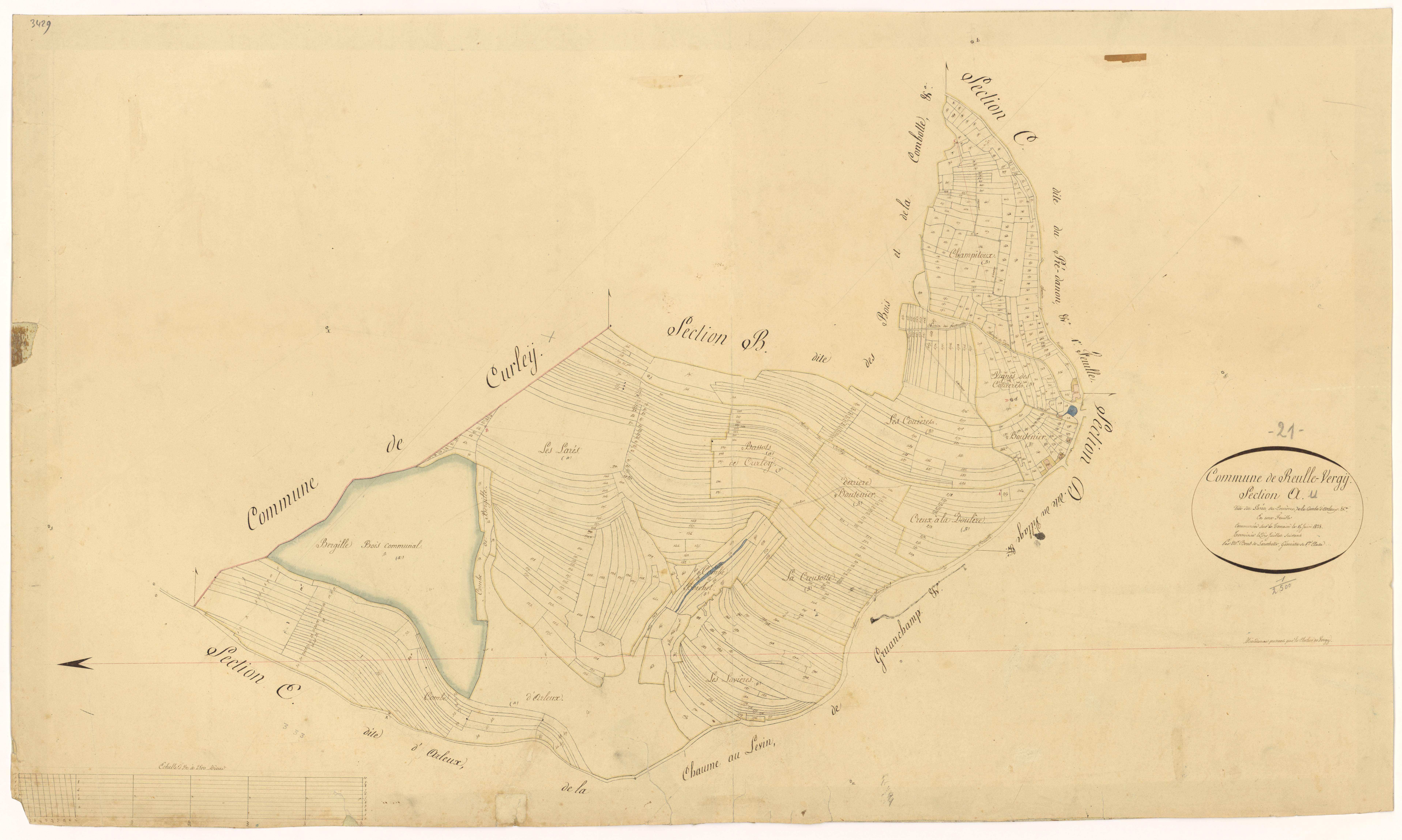 Reulle-Vergy - Section A - 3 P PLAN 523/2