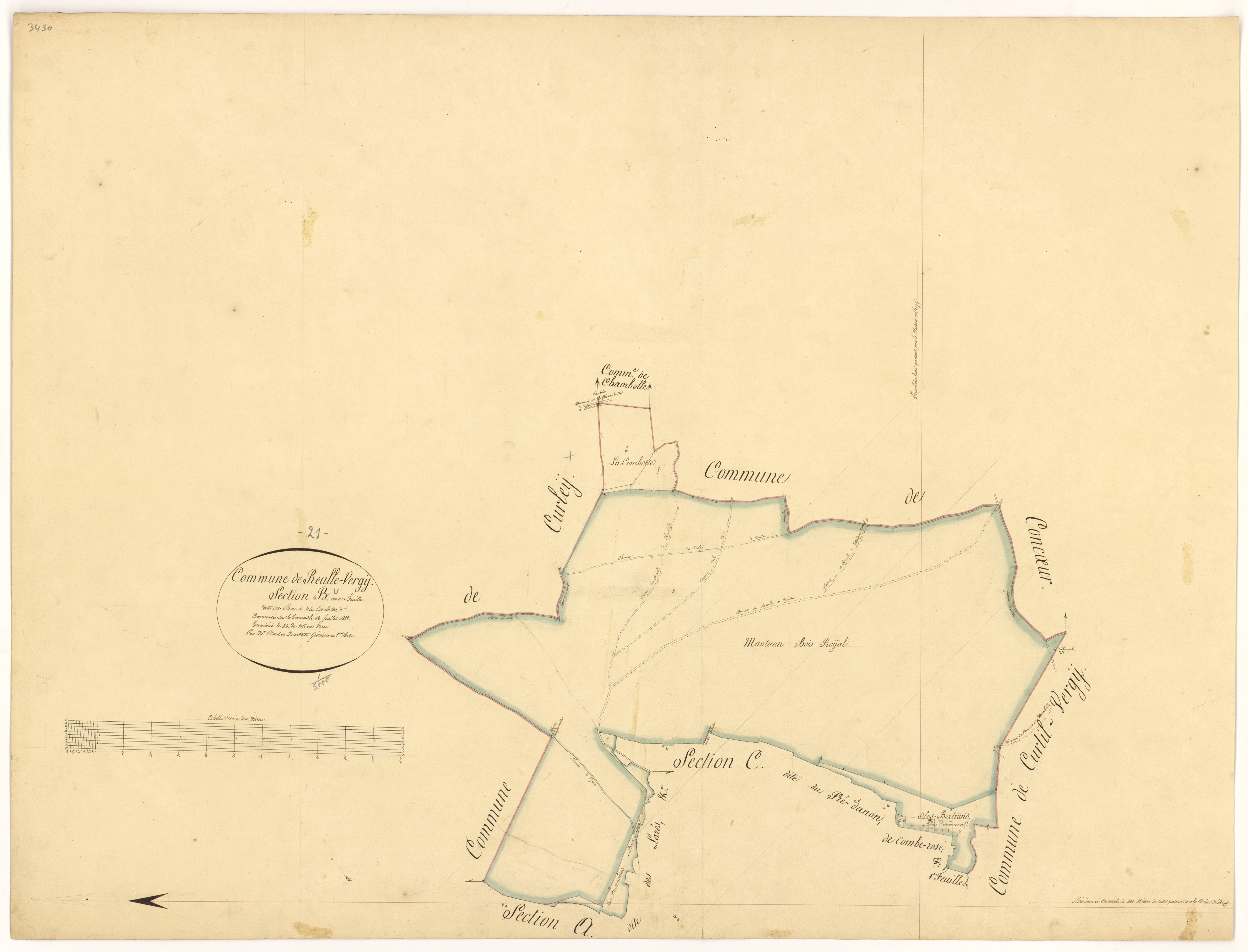 Reulle-Vergy - Section B - 3 P PLAN 523/3