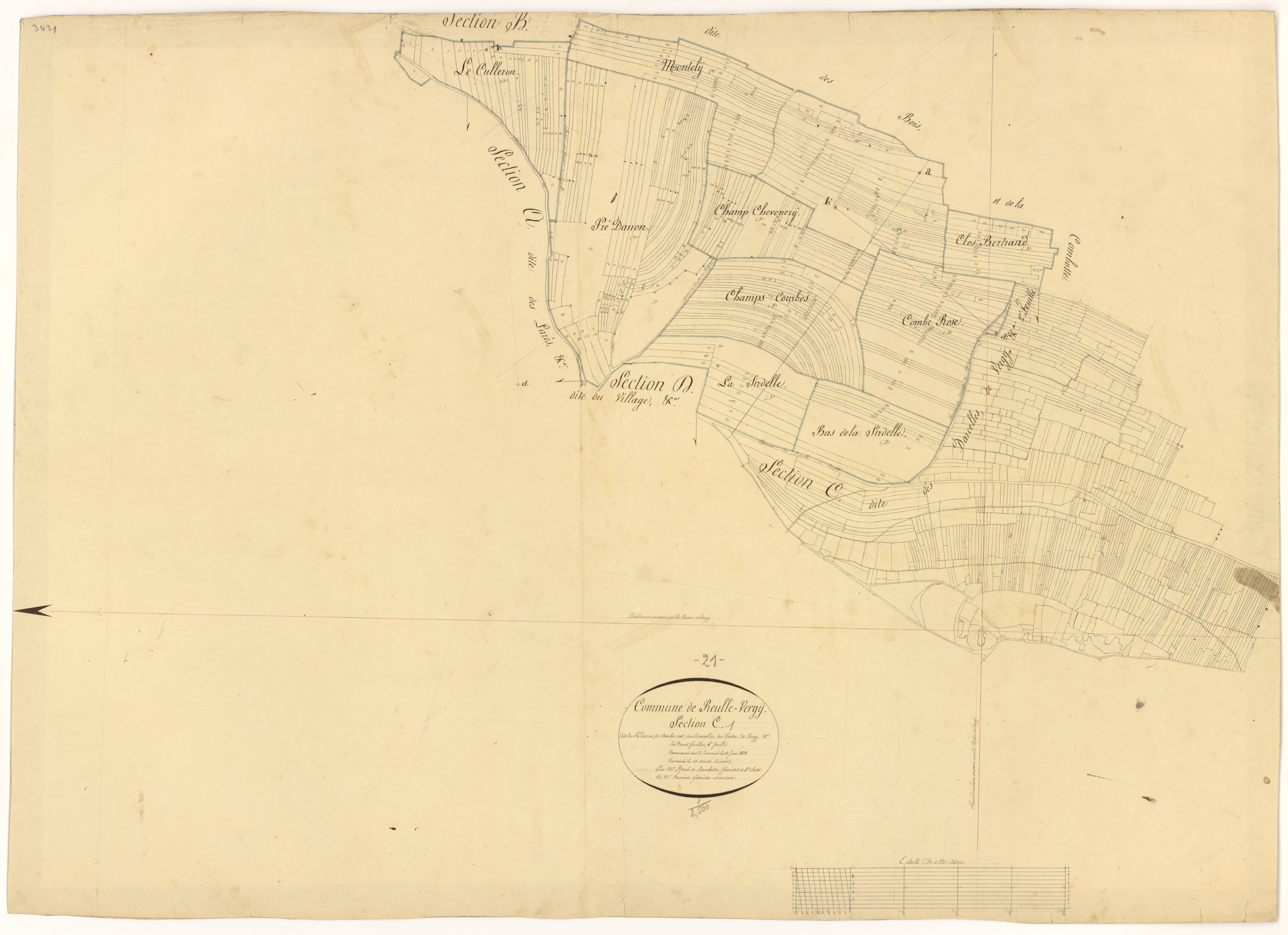 Reulle-Vergy - Section C1 - 3 P PLAN 523/4