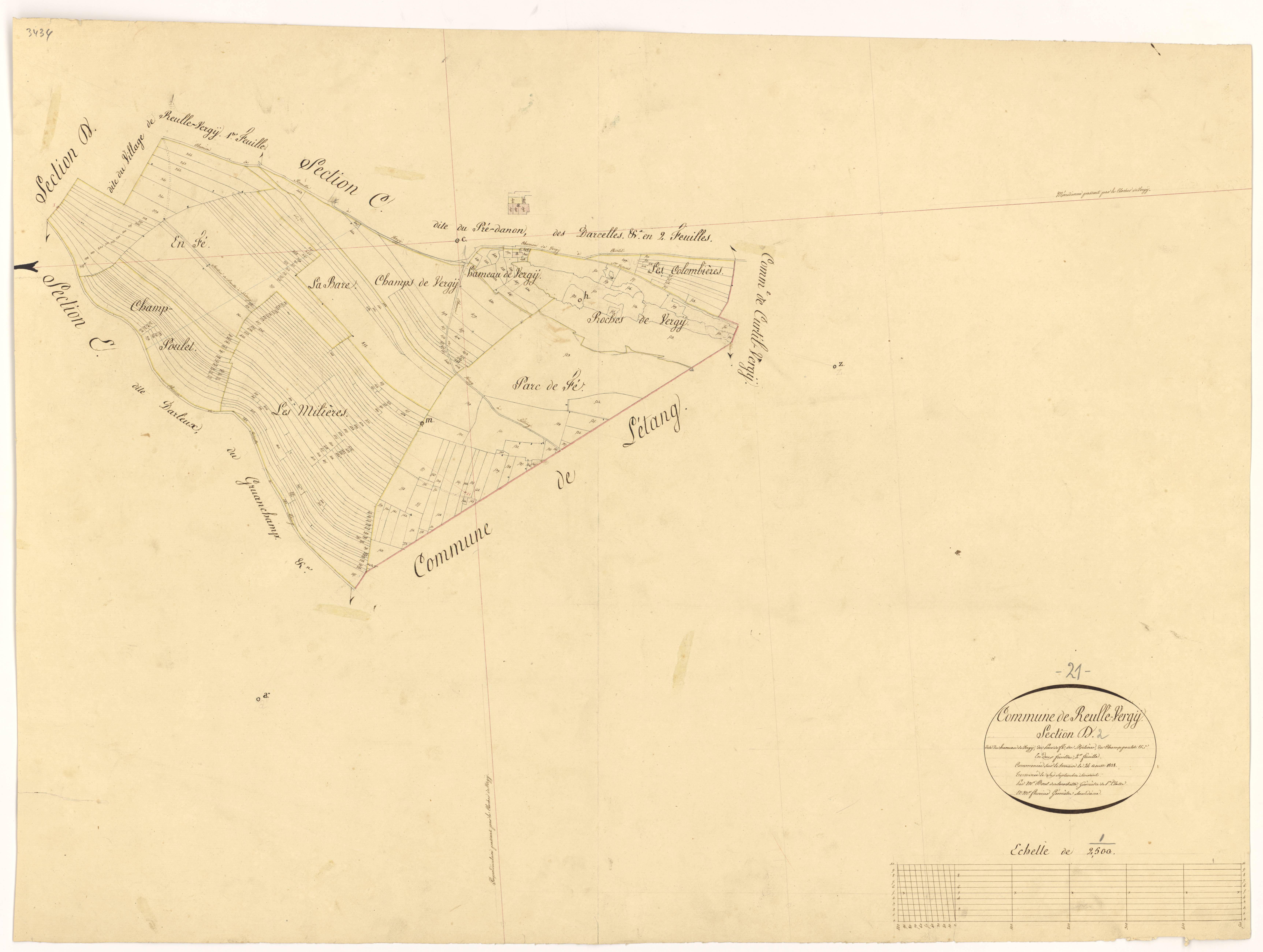 Reulle-Vergy - Section D2 - 3 P PLAN 523/7