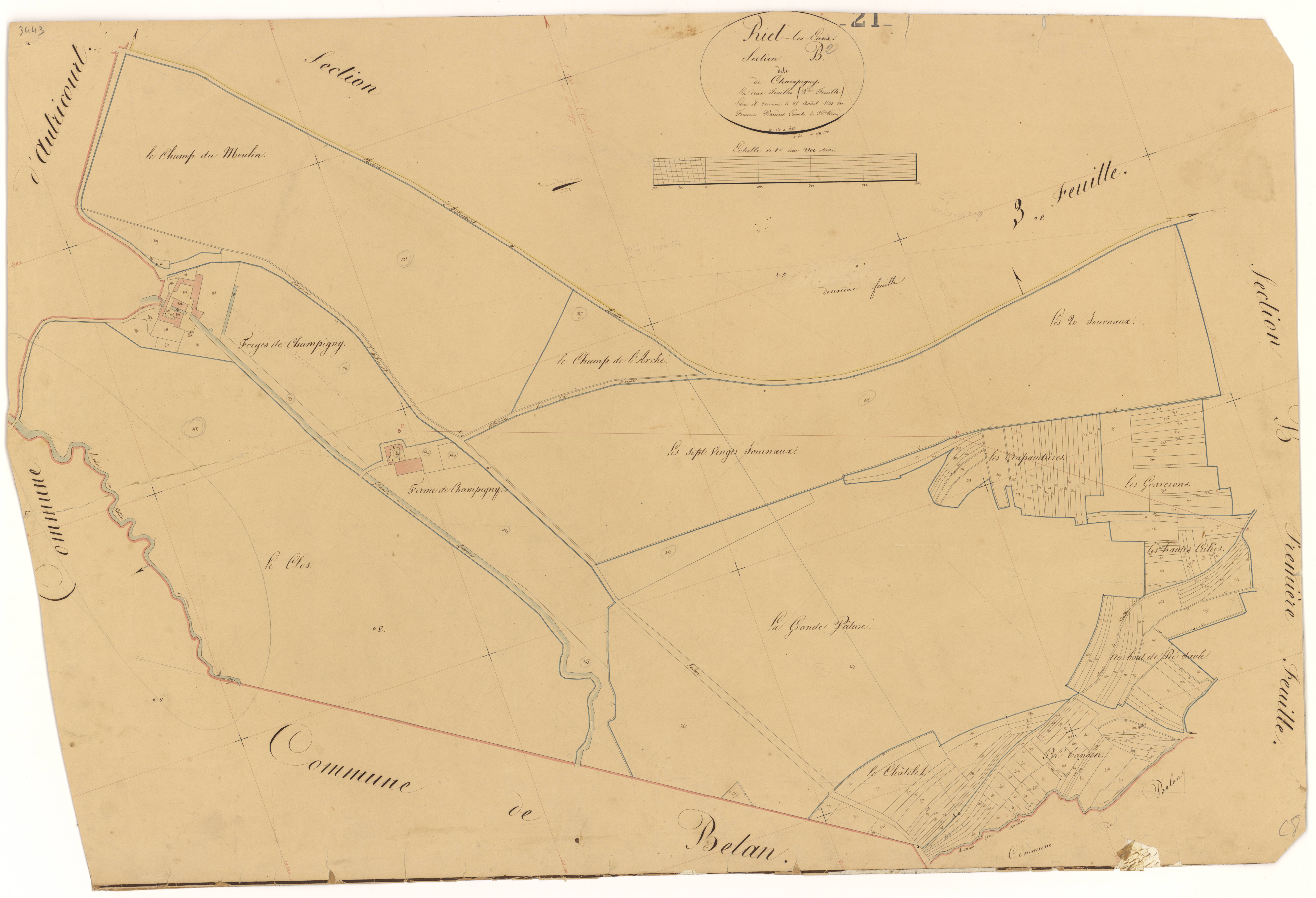 Riel-les-Eaux - Section B2 - 3 P PLAN 524/8