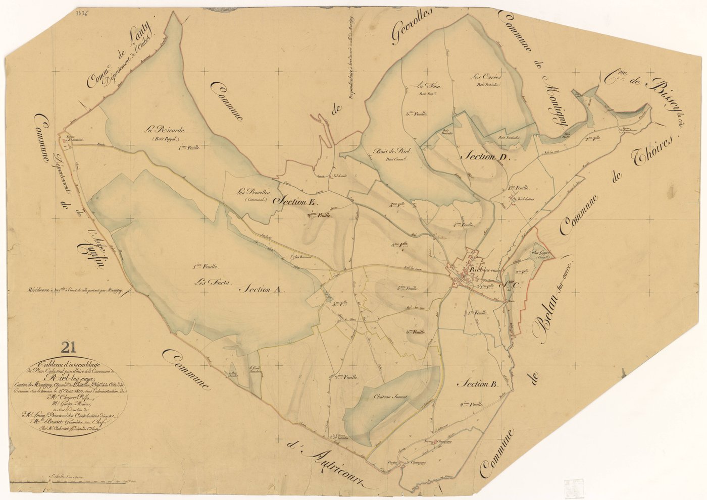 Riel-les-Eaux - Tableau d'assemblage - 3 P PLAN 524/1