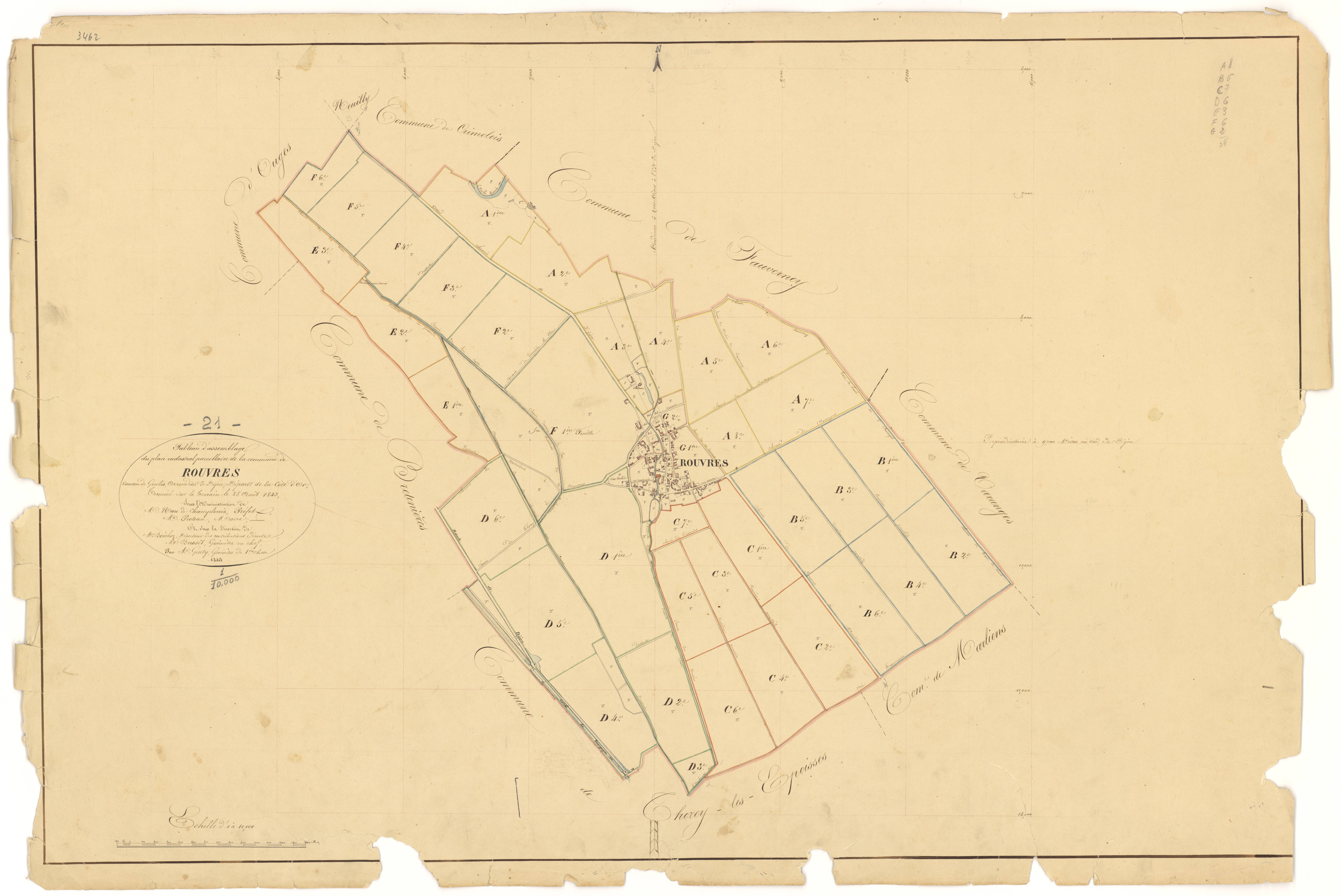Rouvres-en-Plaine - Tableau d'assemblage - 3 P PLAN 532/1