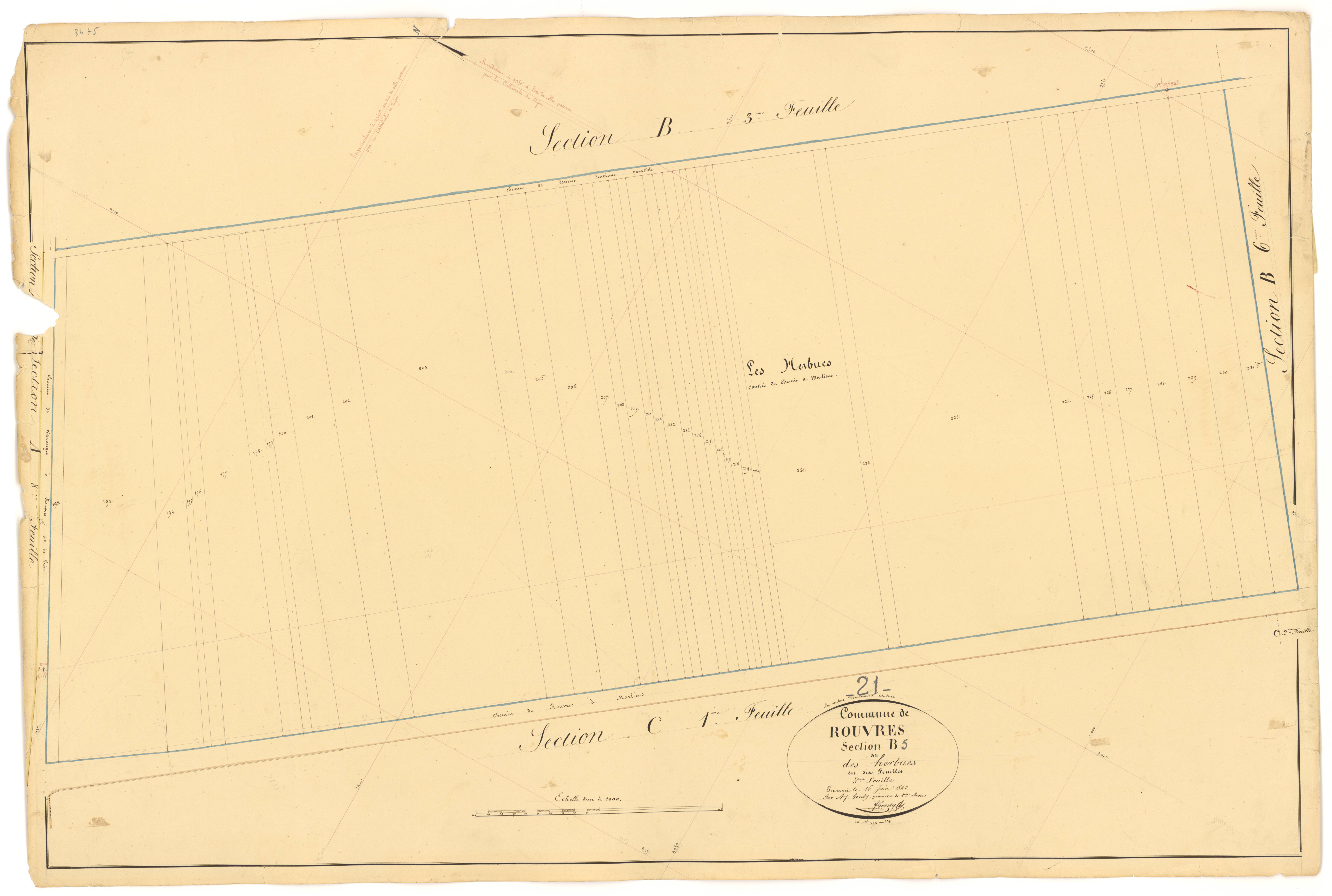 Rouvres-en-Plaine - Section B5 - 3 P PLAN 532/14