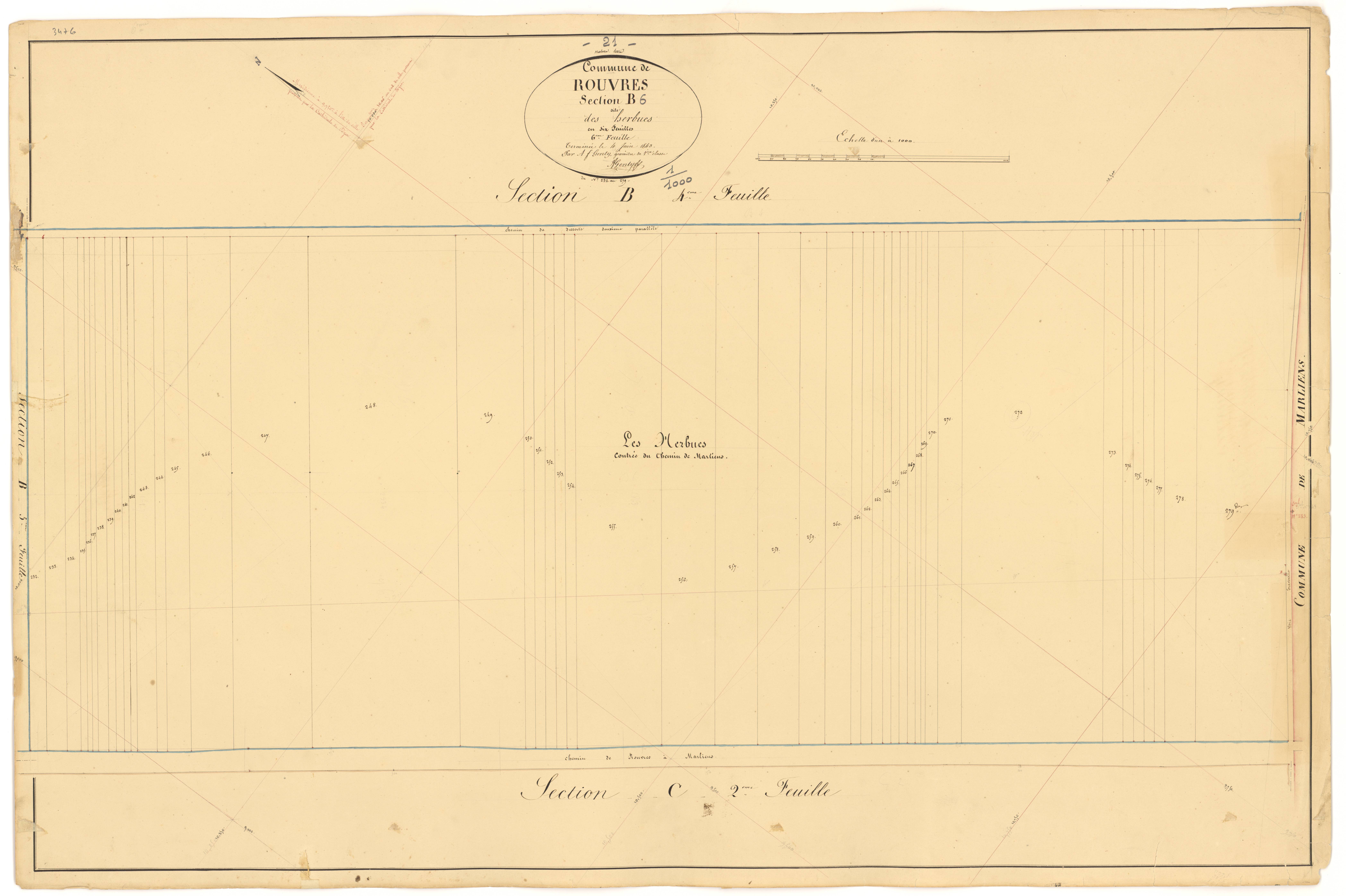 Rouvres-en-Plaine - Section B6 - 3 P PLAN 532/15