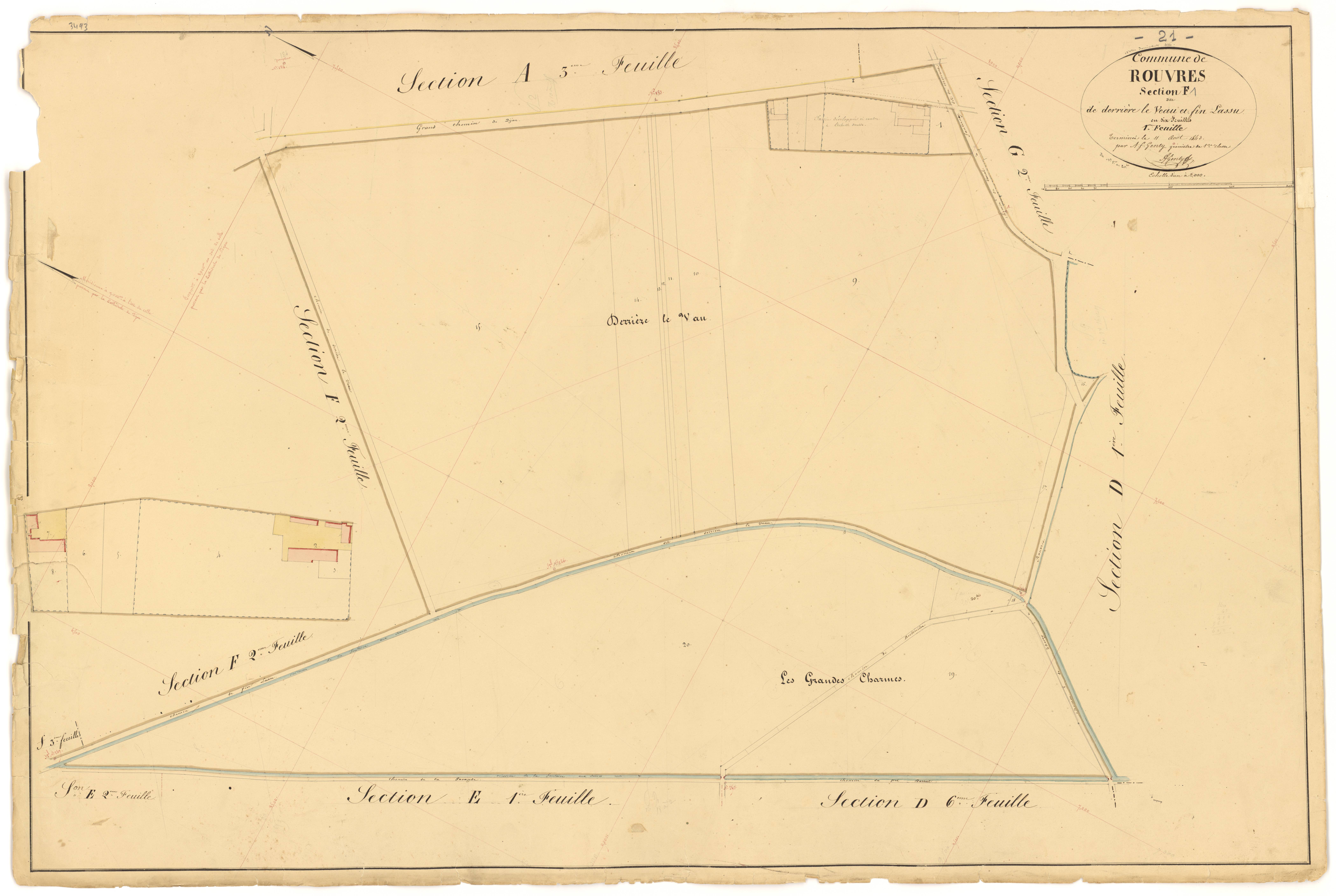 Rouvres-en-Plaine - Section F1 - 3 P PLAN 532/32