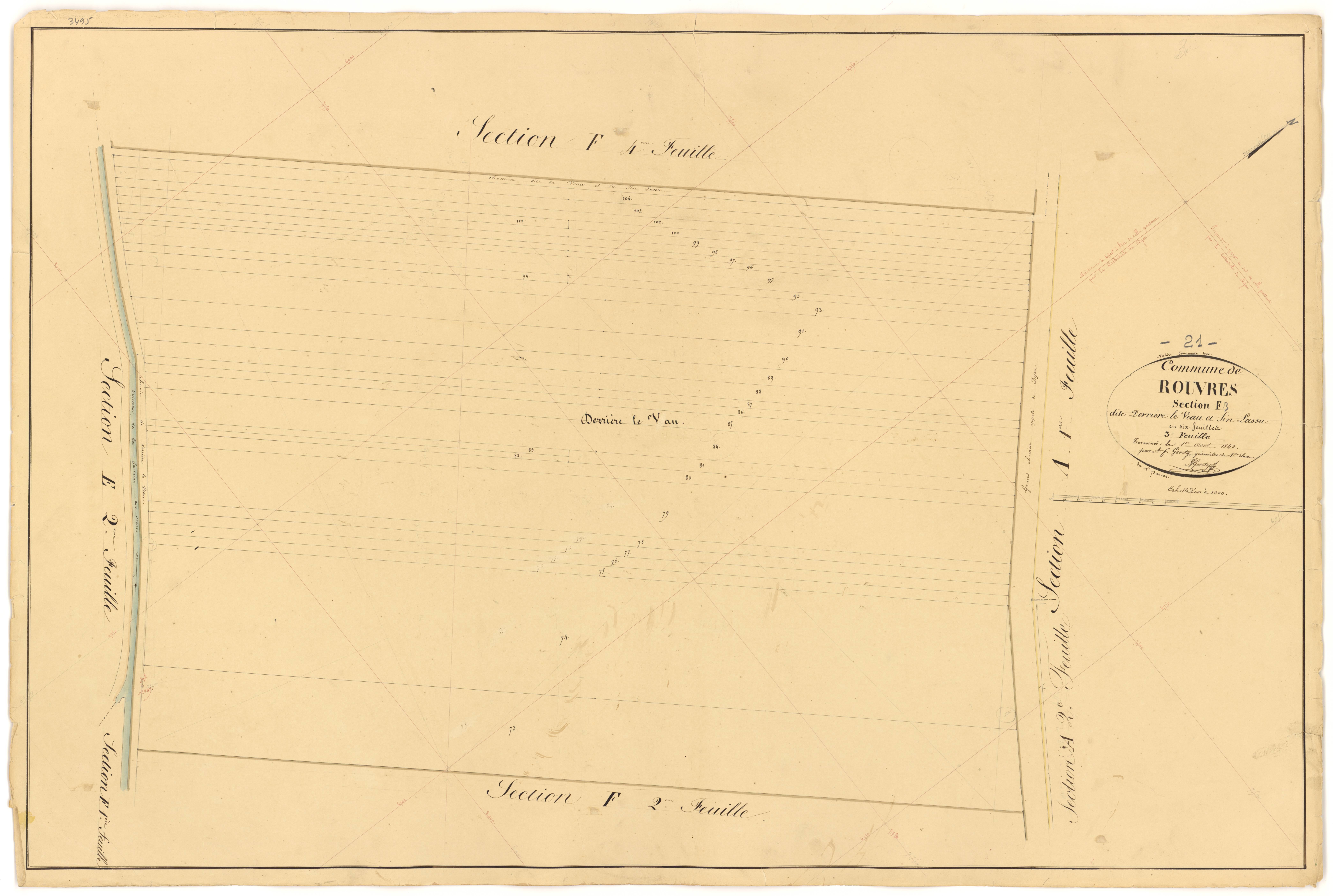 Rouvres-en-Plaine - Section F3 - 3 P PLAN 532/34