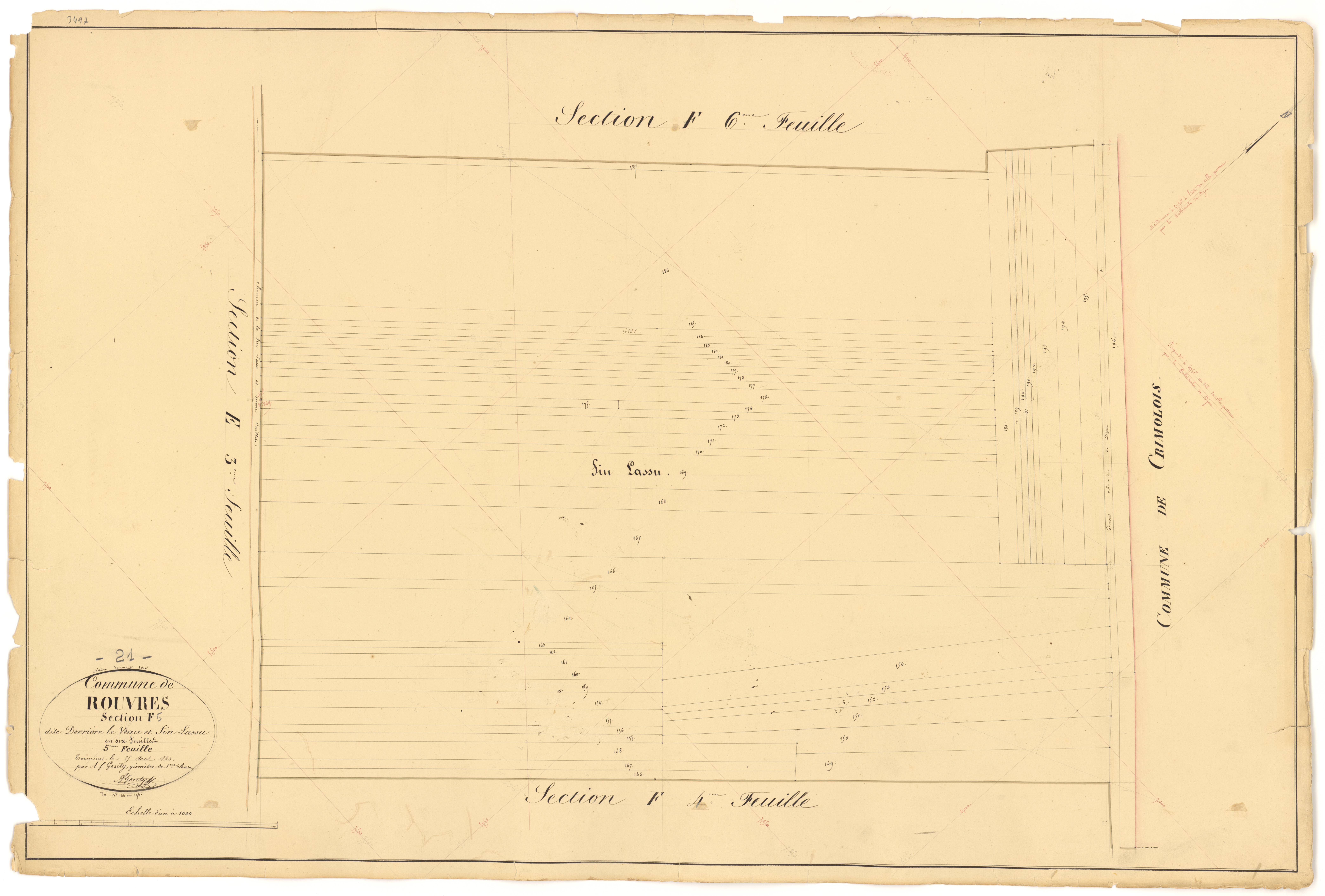 Rouvres-en-Plaine - Section F5 - 3 P PLAN 532/36