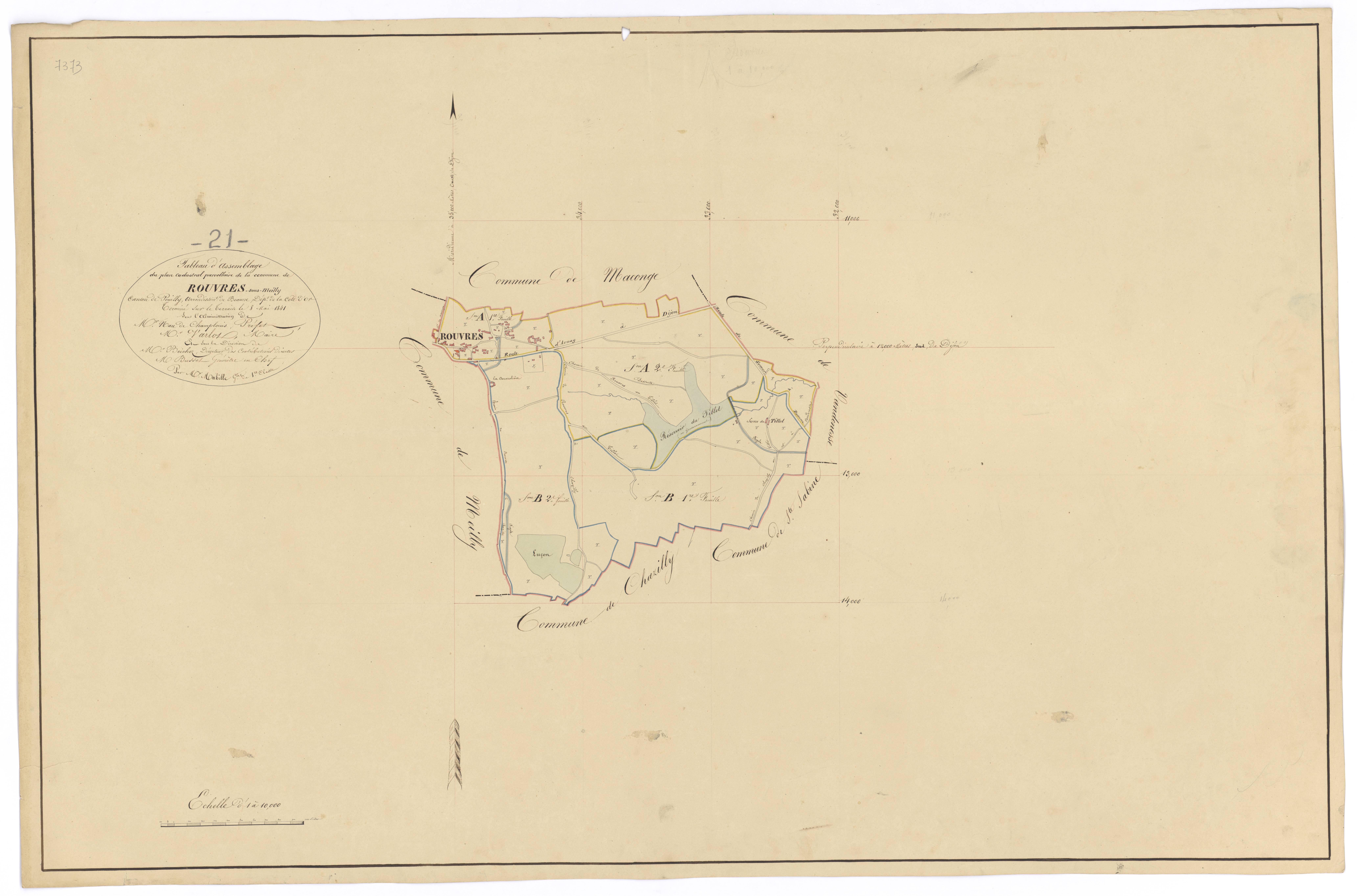 Rouvres-sous-Meilly - Tableau d'assemblage - 3 P PLAN 533/1