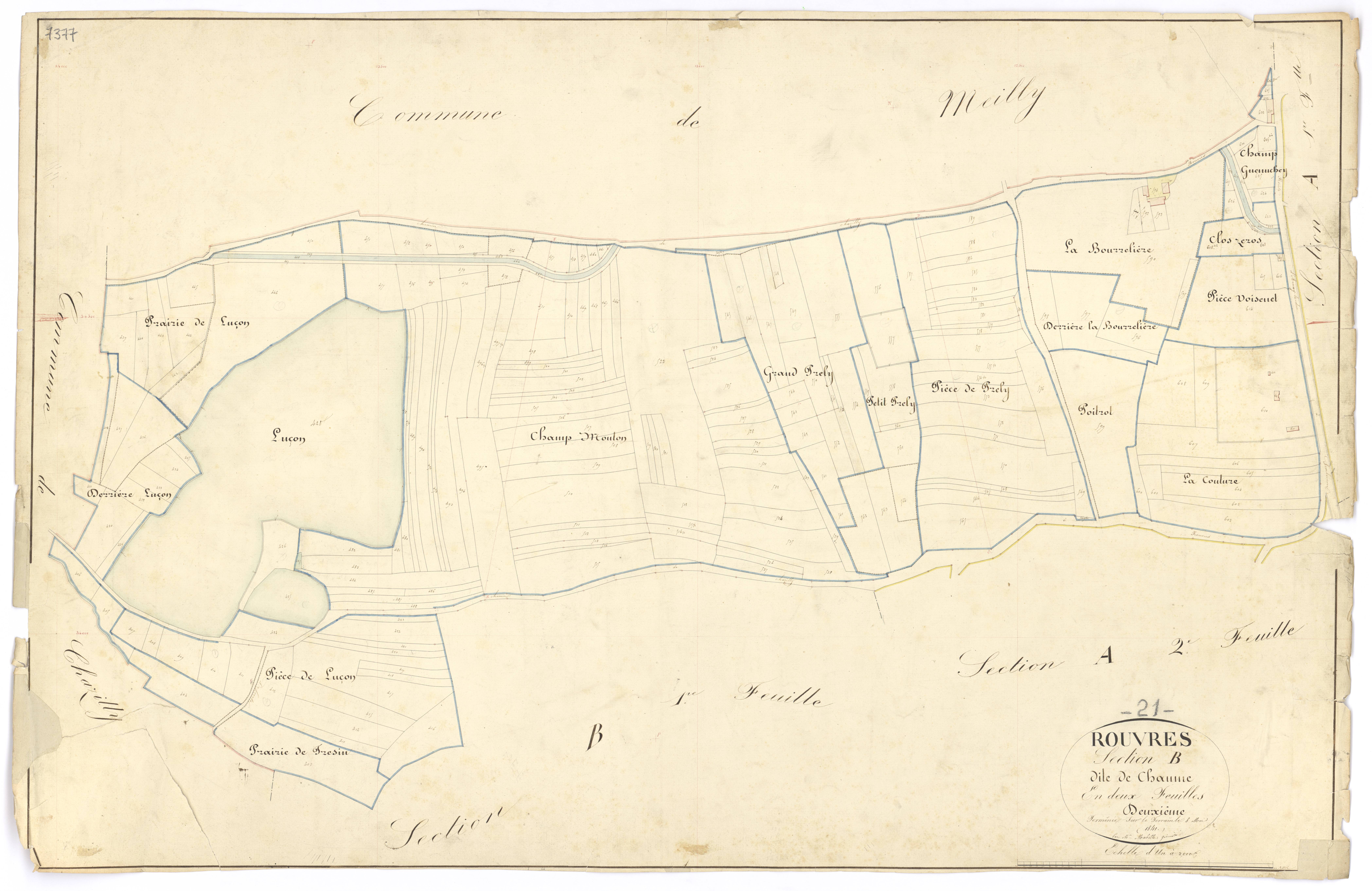 Rouvres-sous-Meilly - Section B2 - 3 P PLAN 533/5