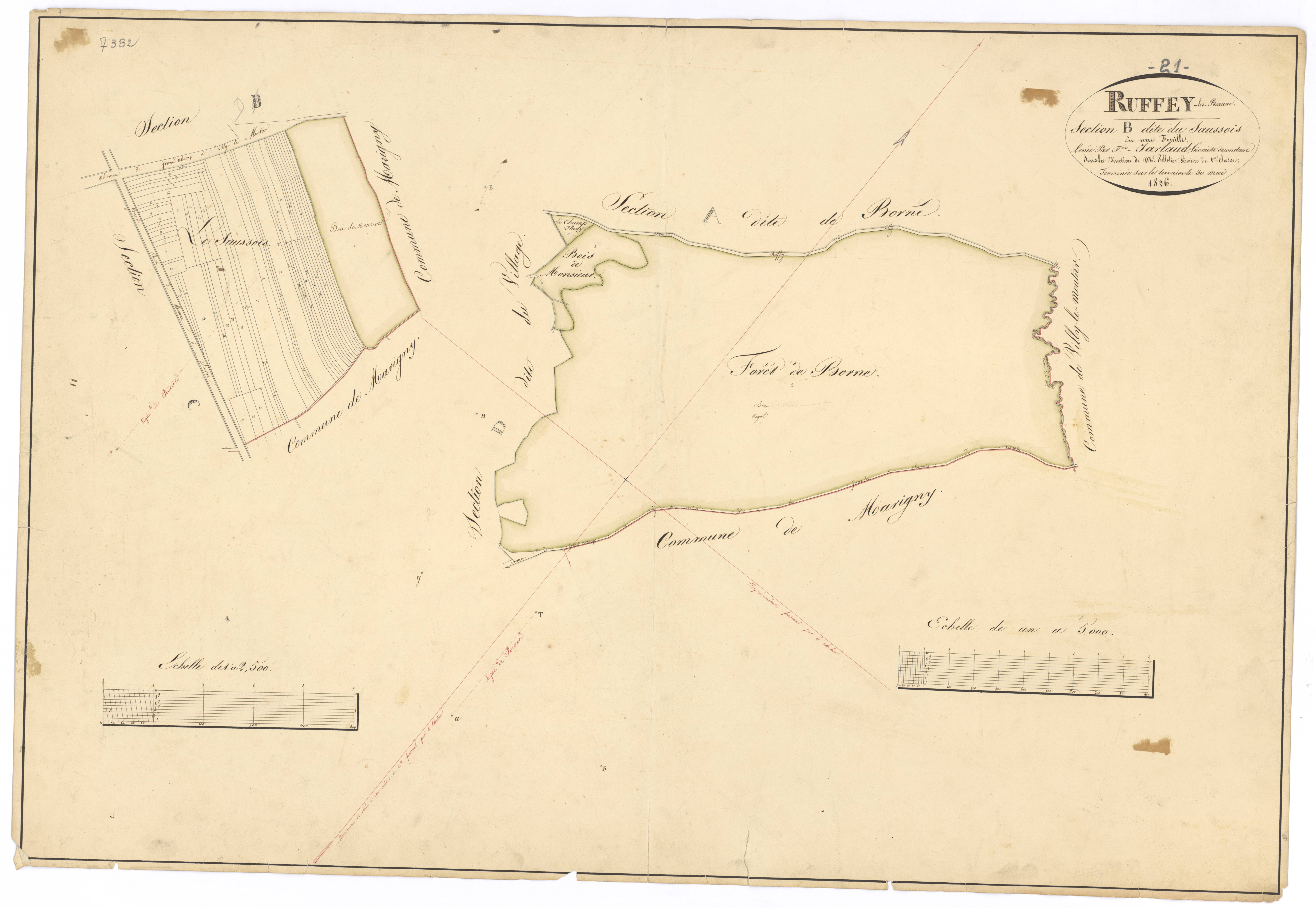Ruffey-lès-Beaune - Sections B1 et B2 - 3 P PLAN 534/5