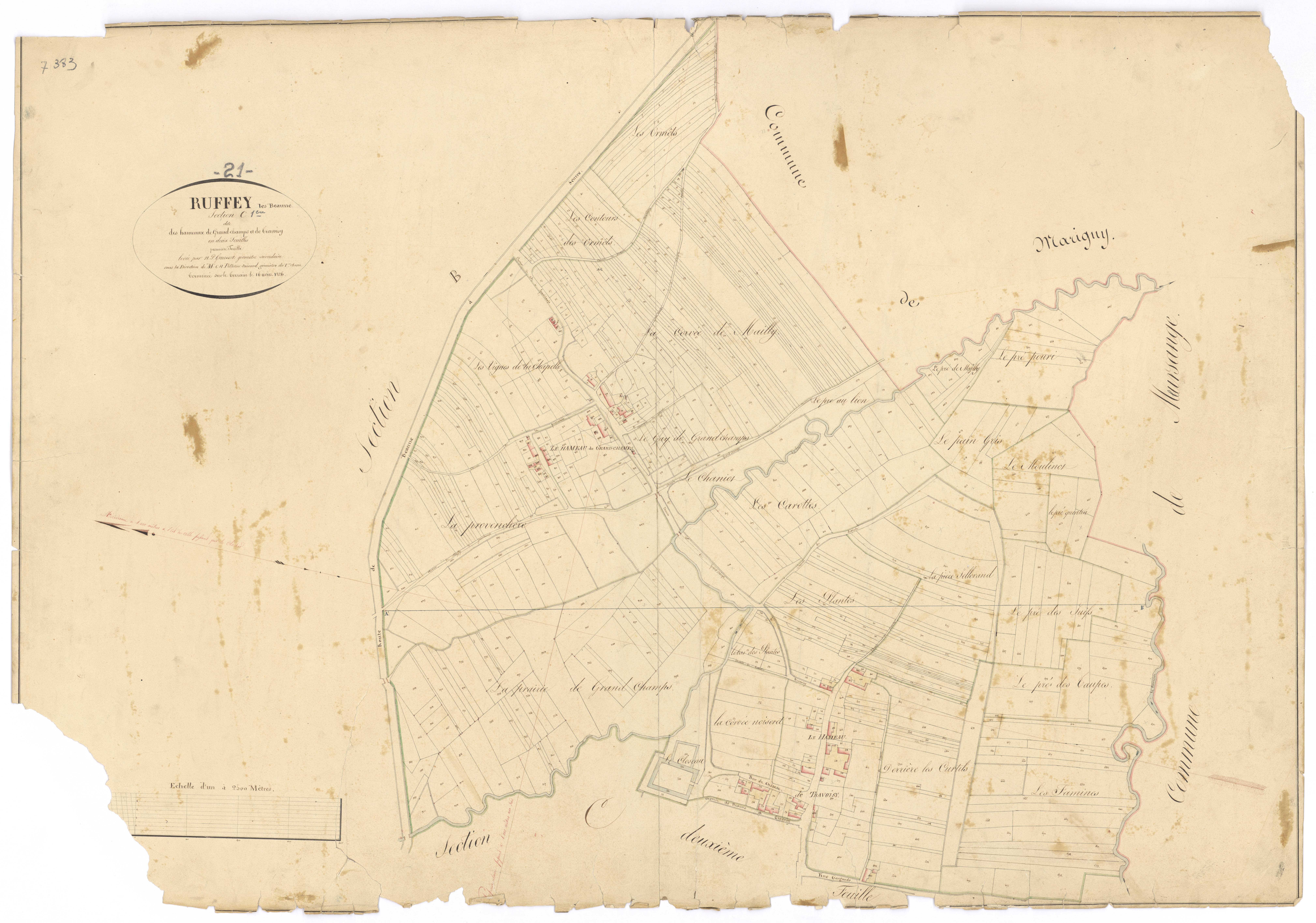 Ruffey-lès-Beaune - Section C1 - 3 P PLAN 534/6