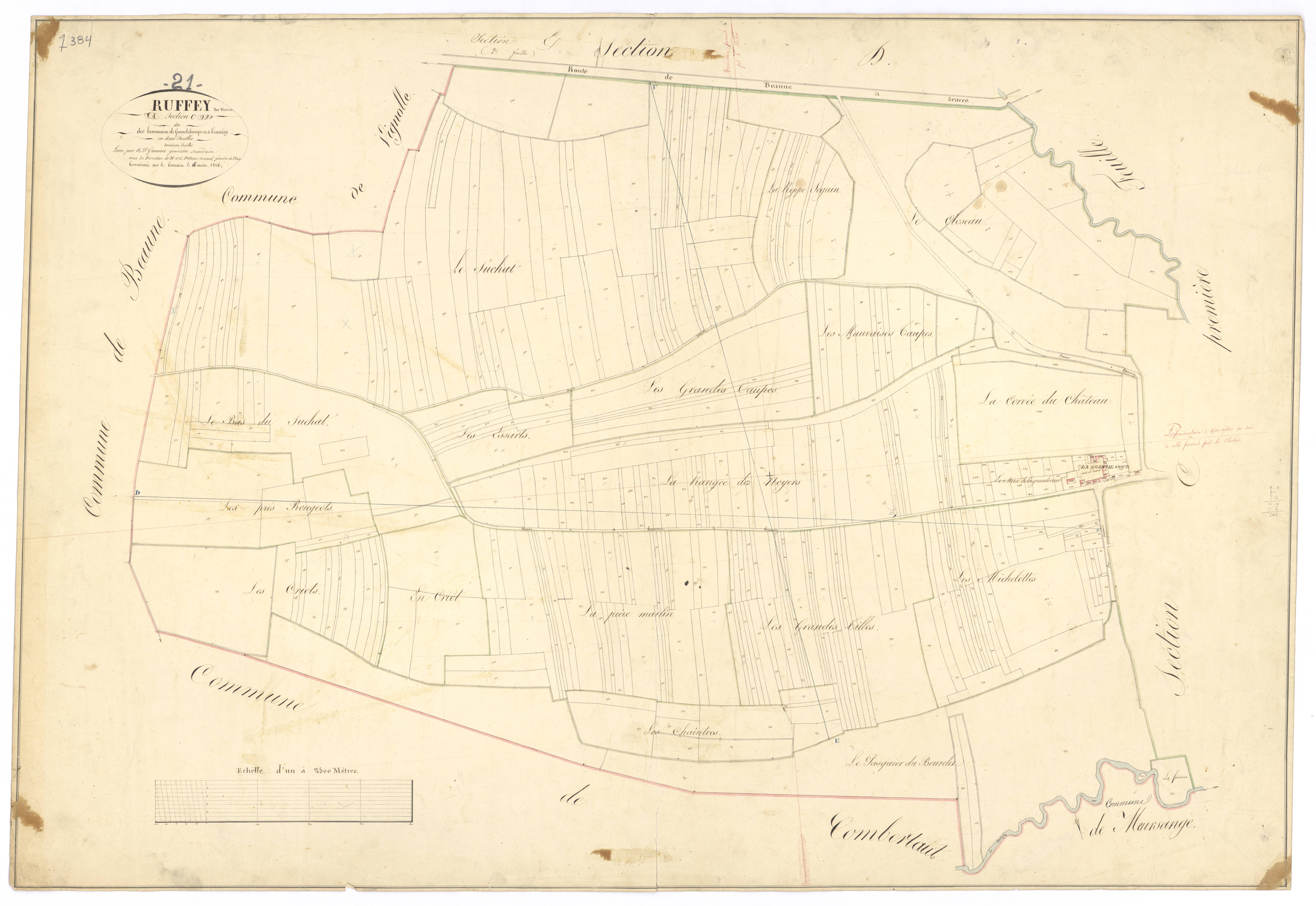 Ruffey-lès-Beaune - Section C2 - 3 P PLAN 534/7