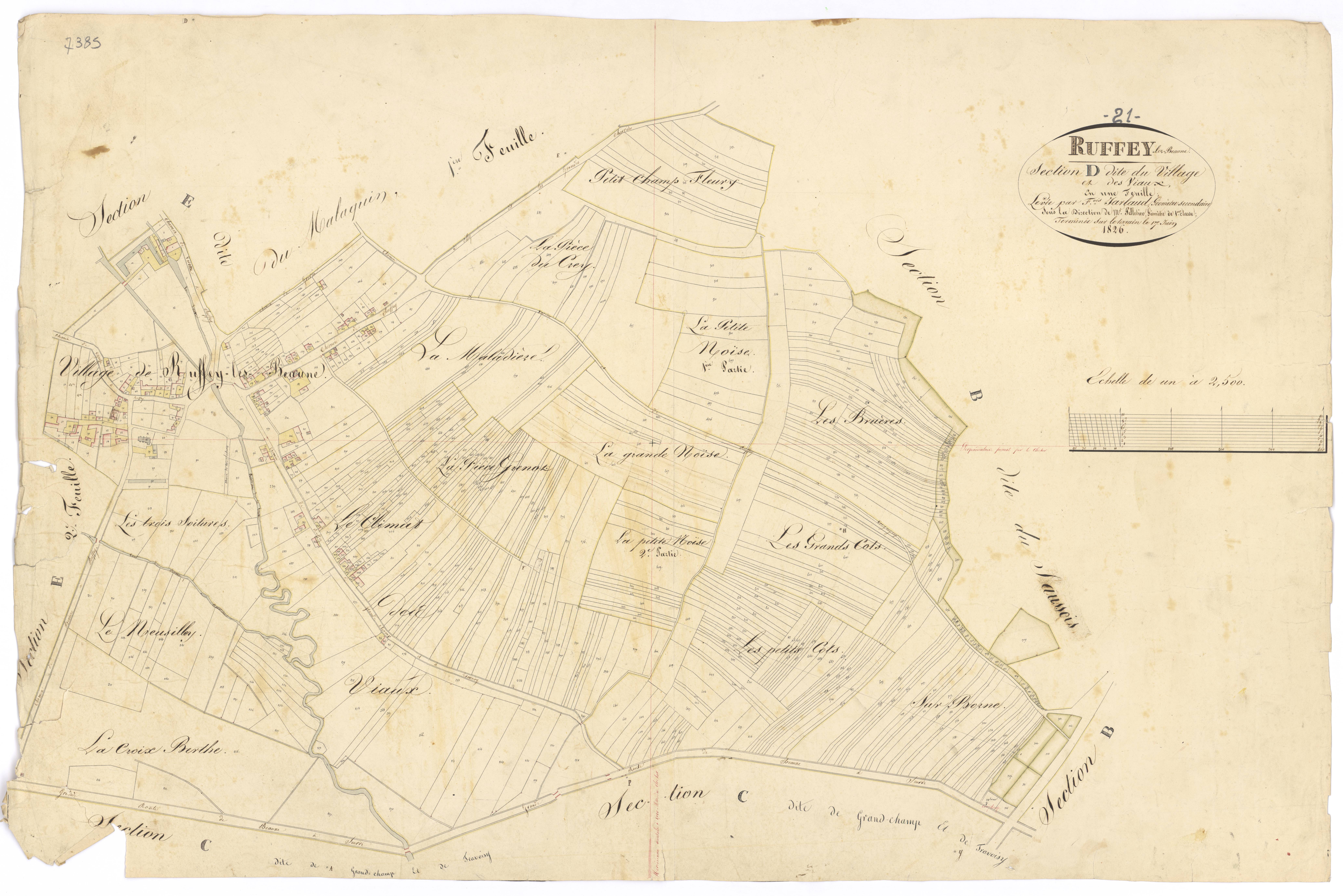 Ruffey-lès-Beaune - Section D - 3 P PLAN 534/8