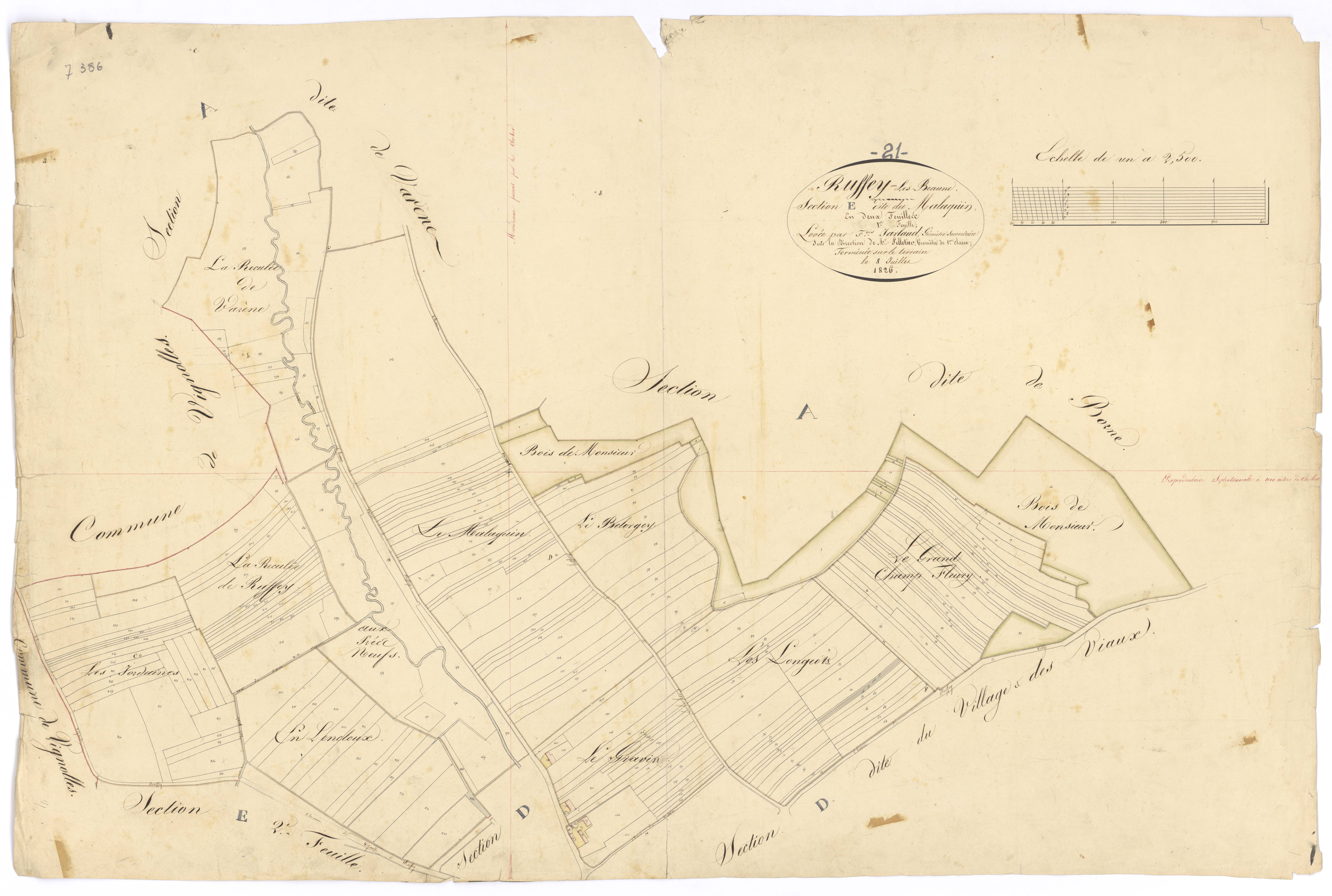 Ruffey-lès-Beaune - Section E1 - 3 P PLAN 534/9