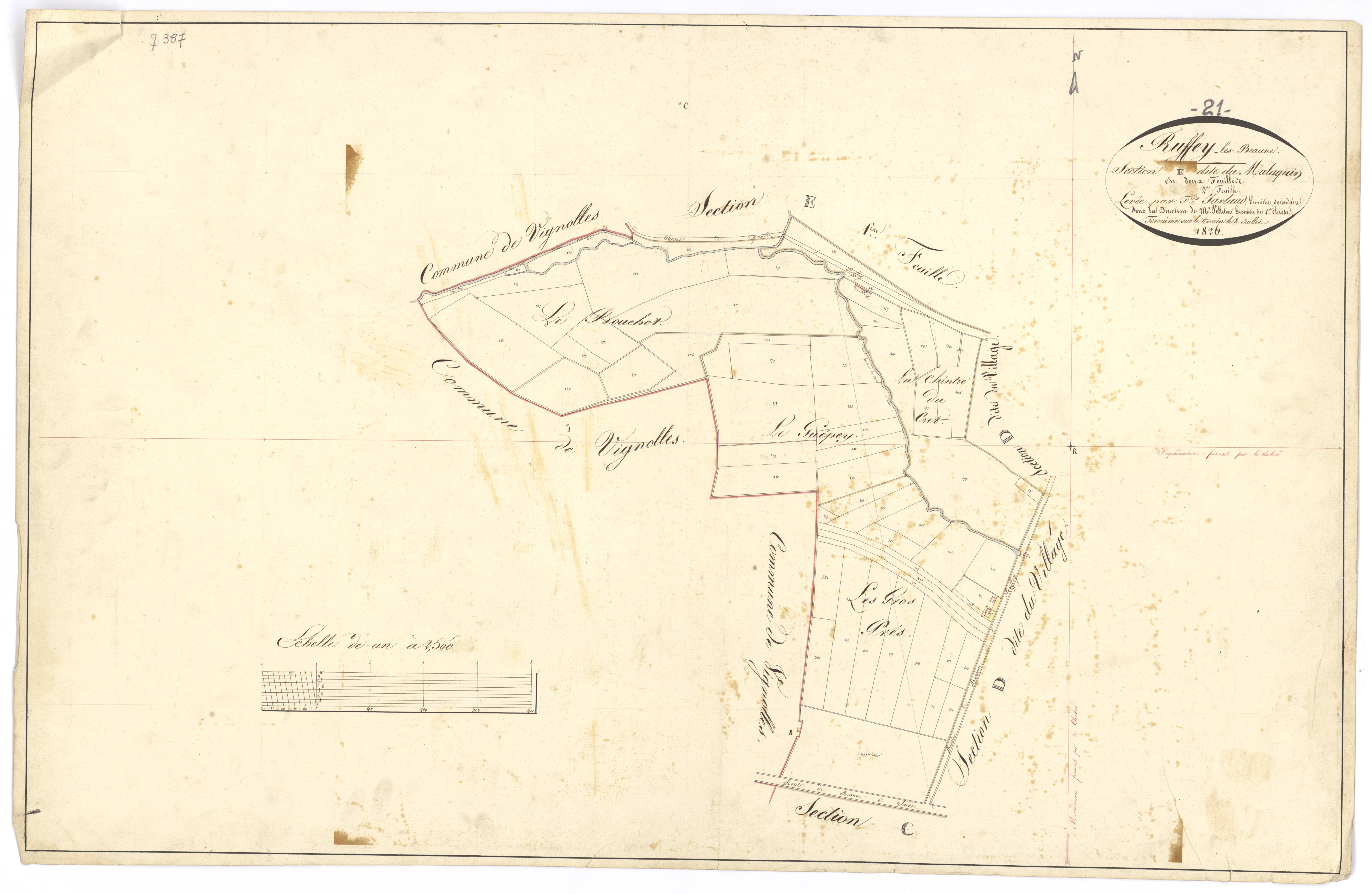 Ruffey-lès-Beaune - Section E2 - 3 P PLAN 534/10