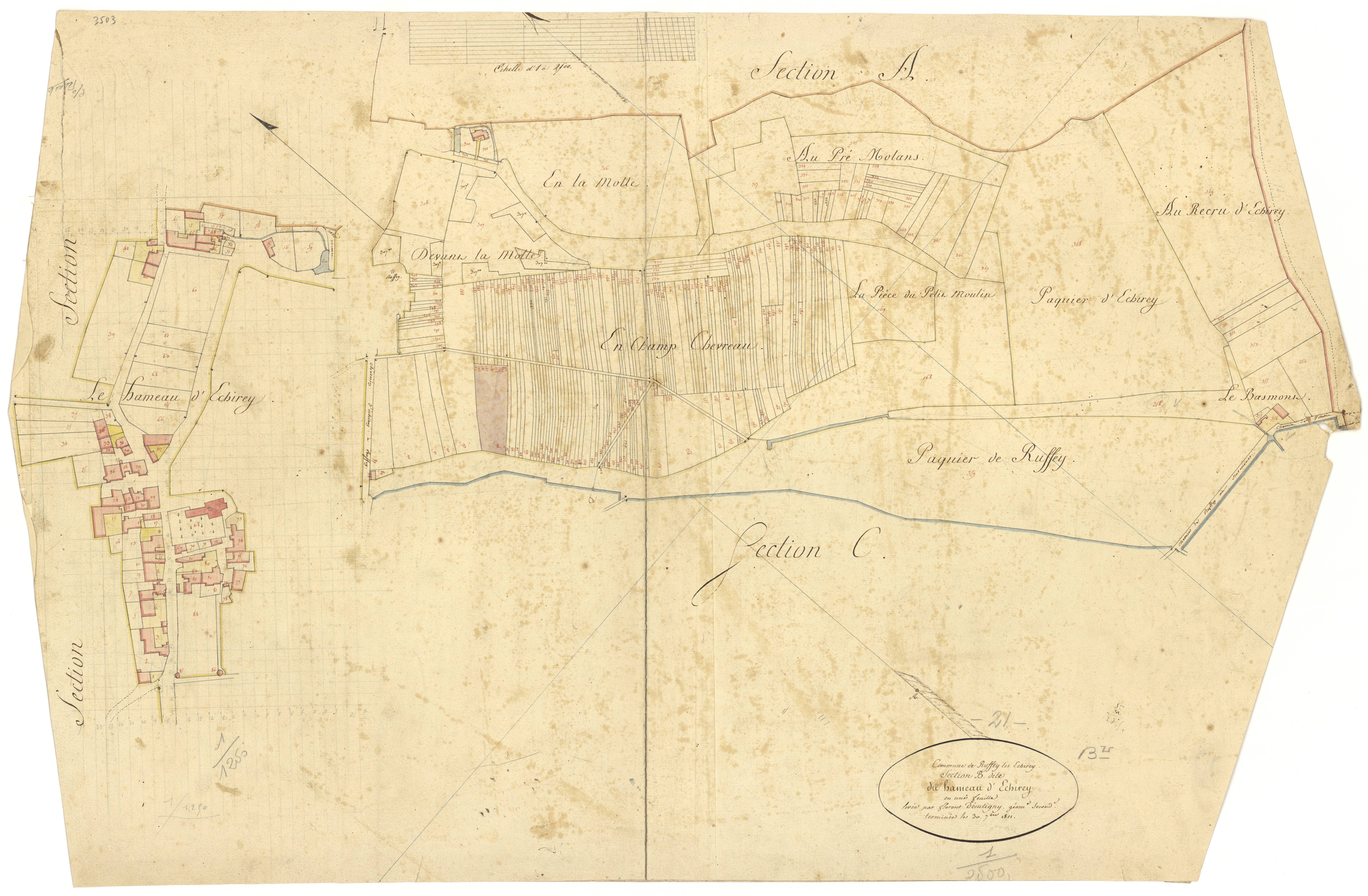 Ruffey-lès-Echirey - Section B - 3 P PLAN 535/3
