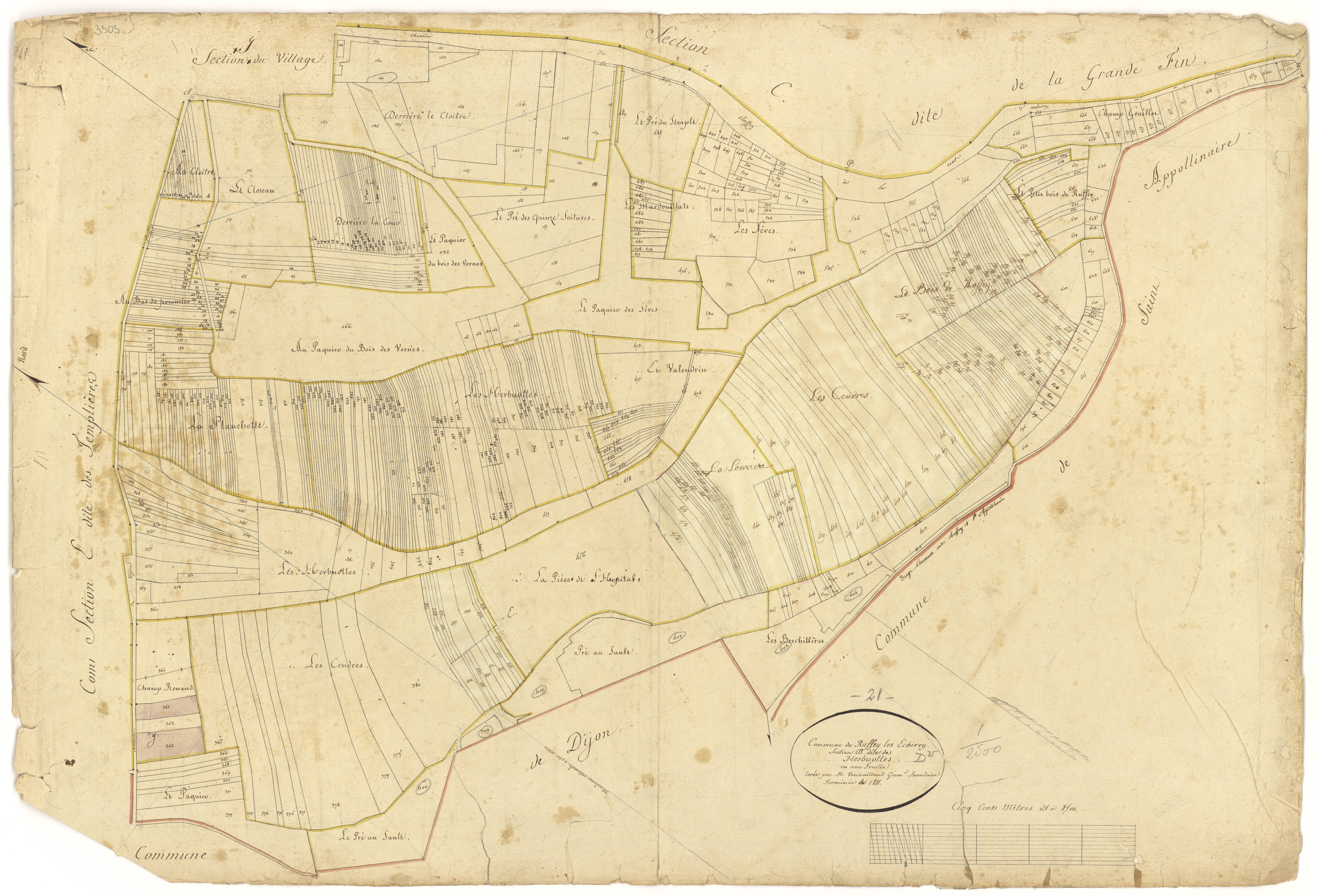 Ruffey-lès-Echirey - Section D - 3 P PLAN 535/5