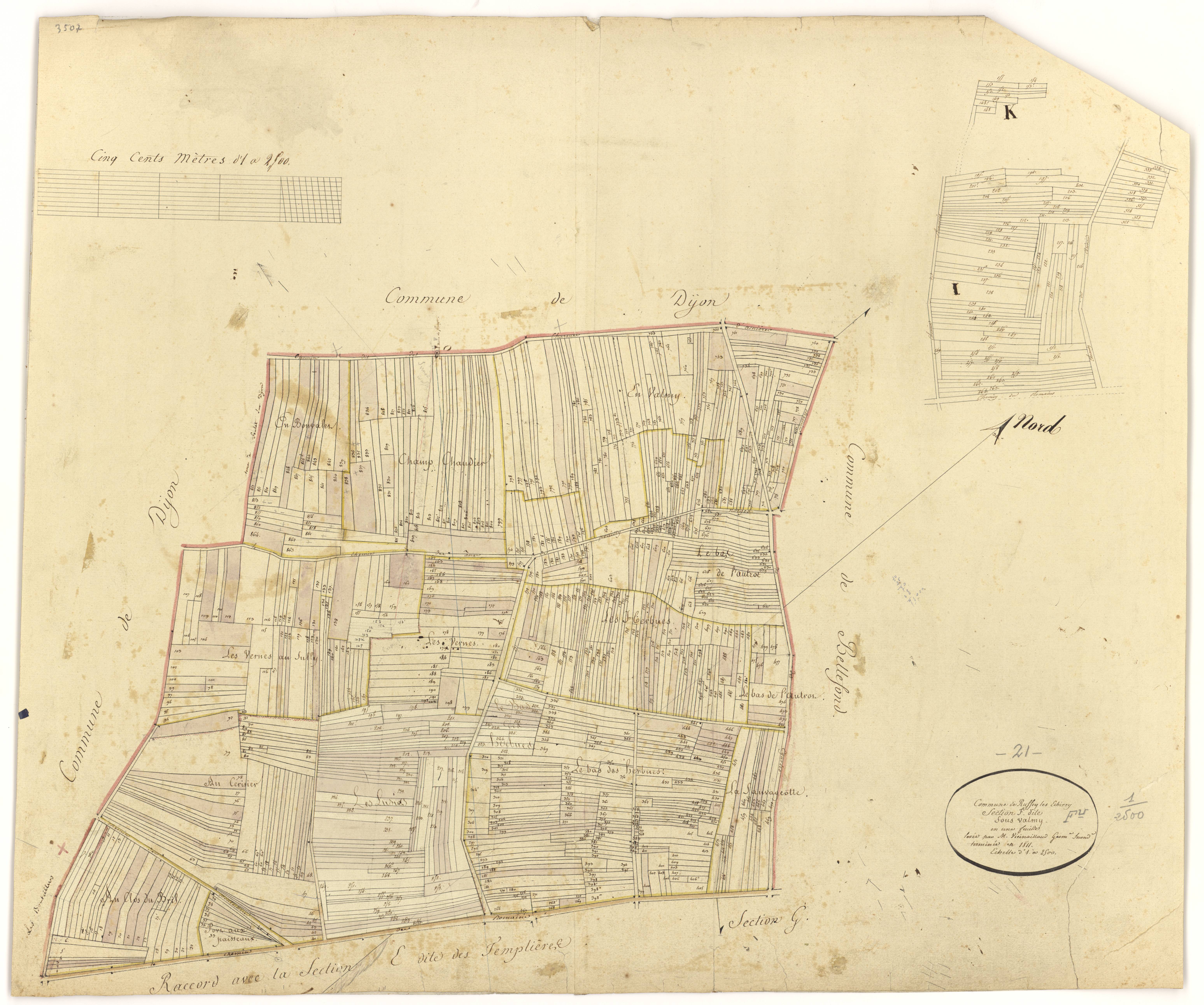 Ruffey-lès-Echirey - Section F - 3 P PLAN 535/7