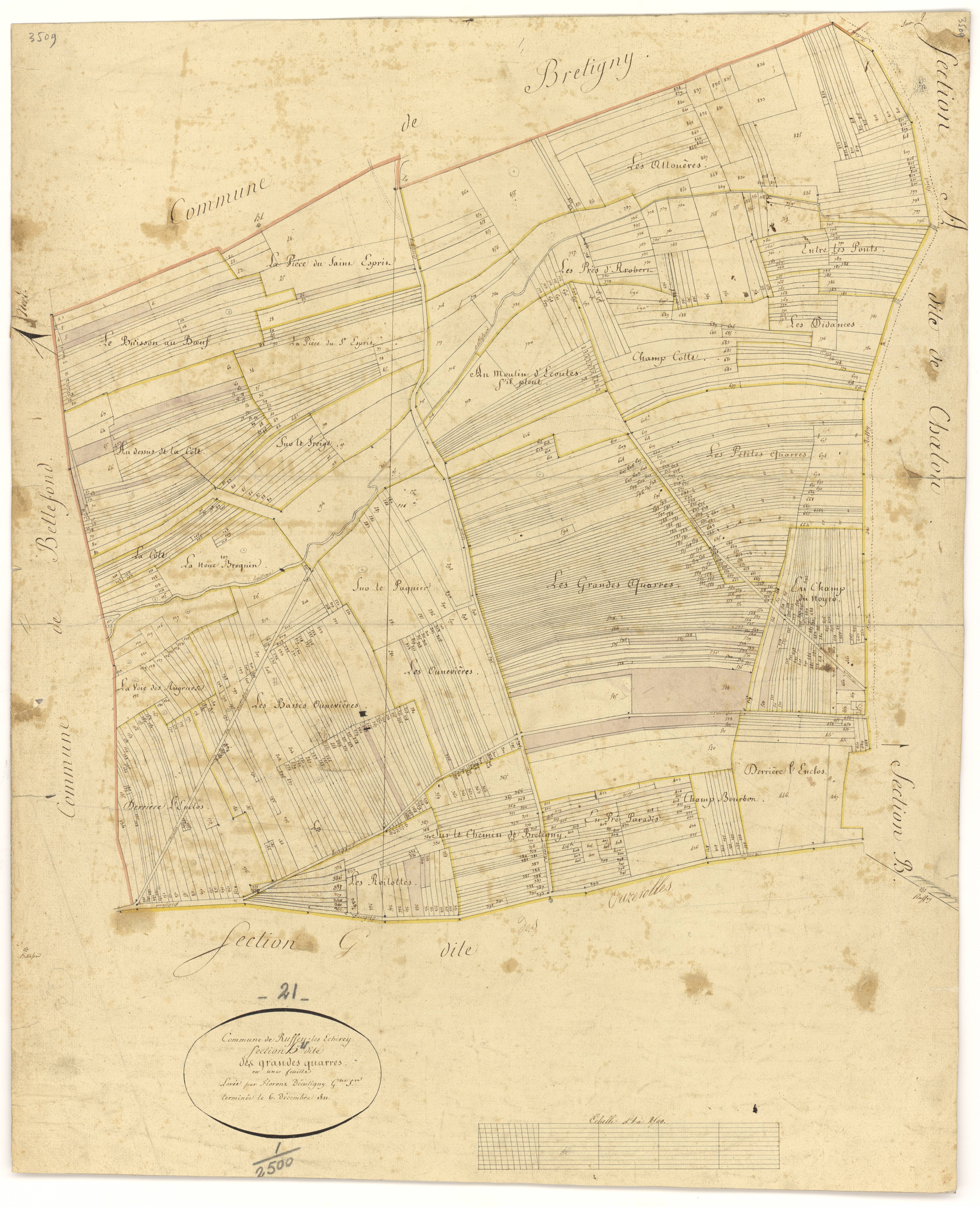 Ruffey-lès-Echirey - Section H - 3 P PLAN 535/9