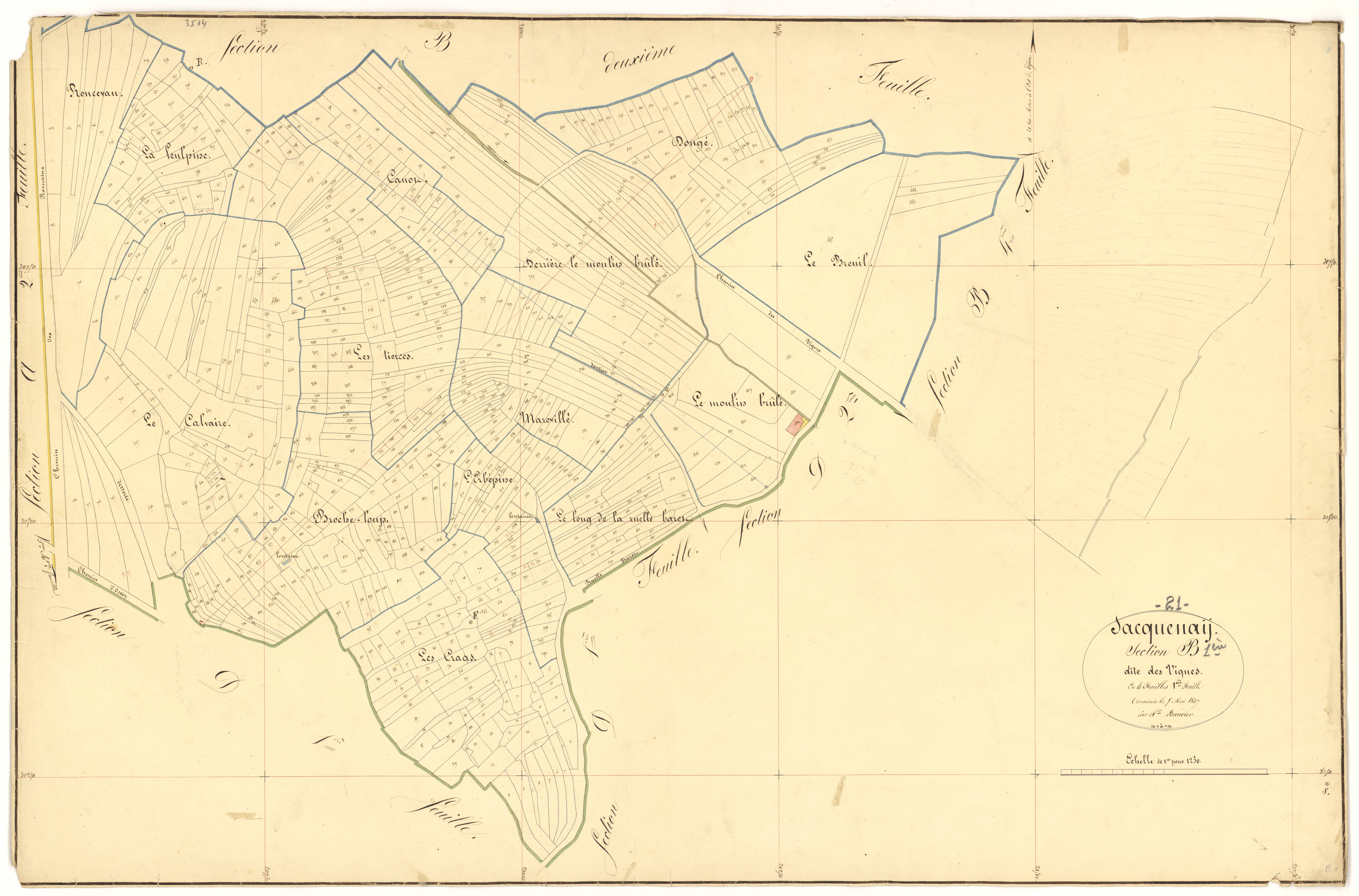 Sacquenay - Section B1 - 3 P PLAN 536/4