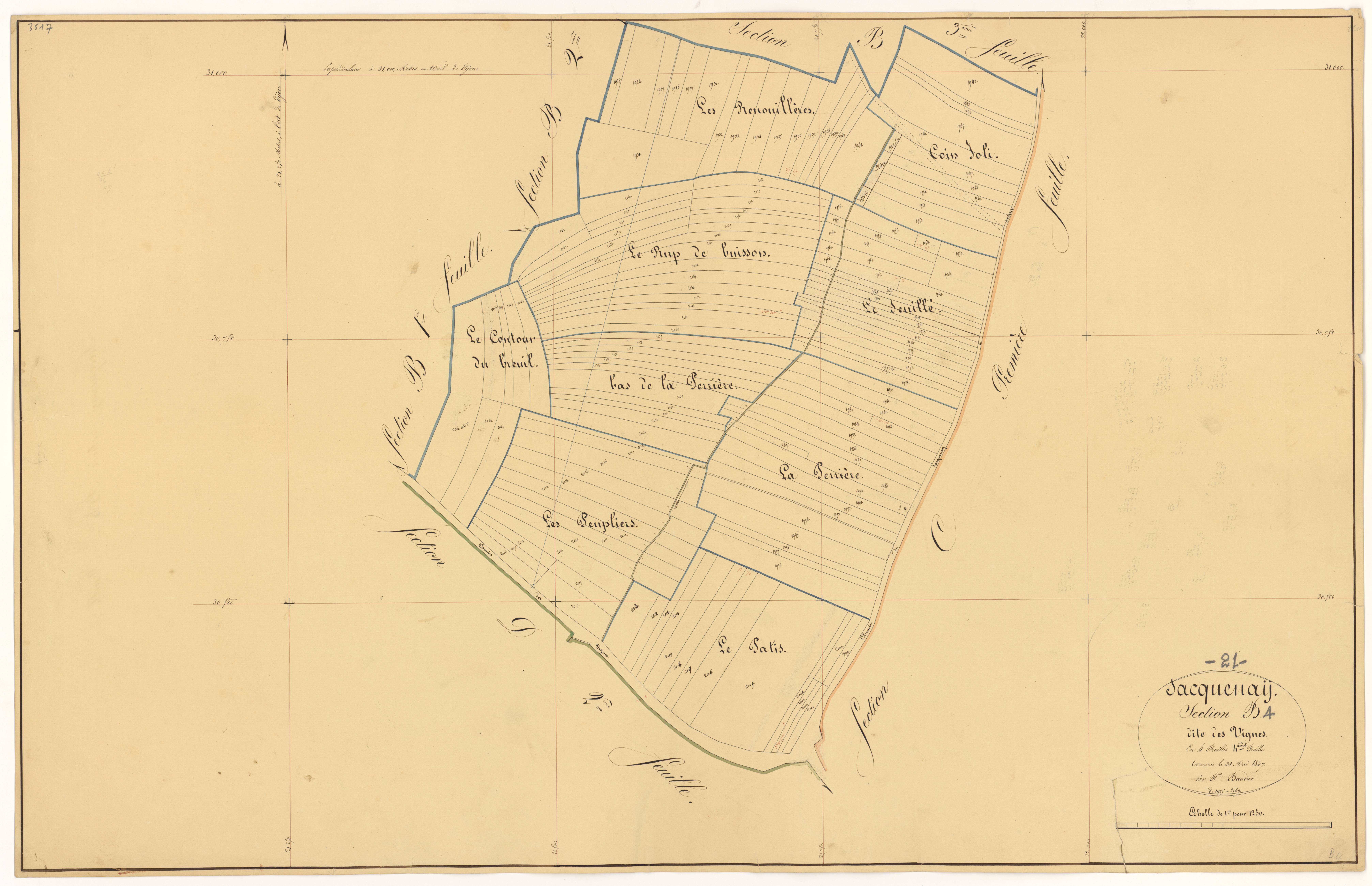 Sacquenay - Section B4 - 3 P PLAN 536/7