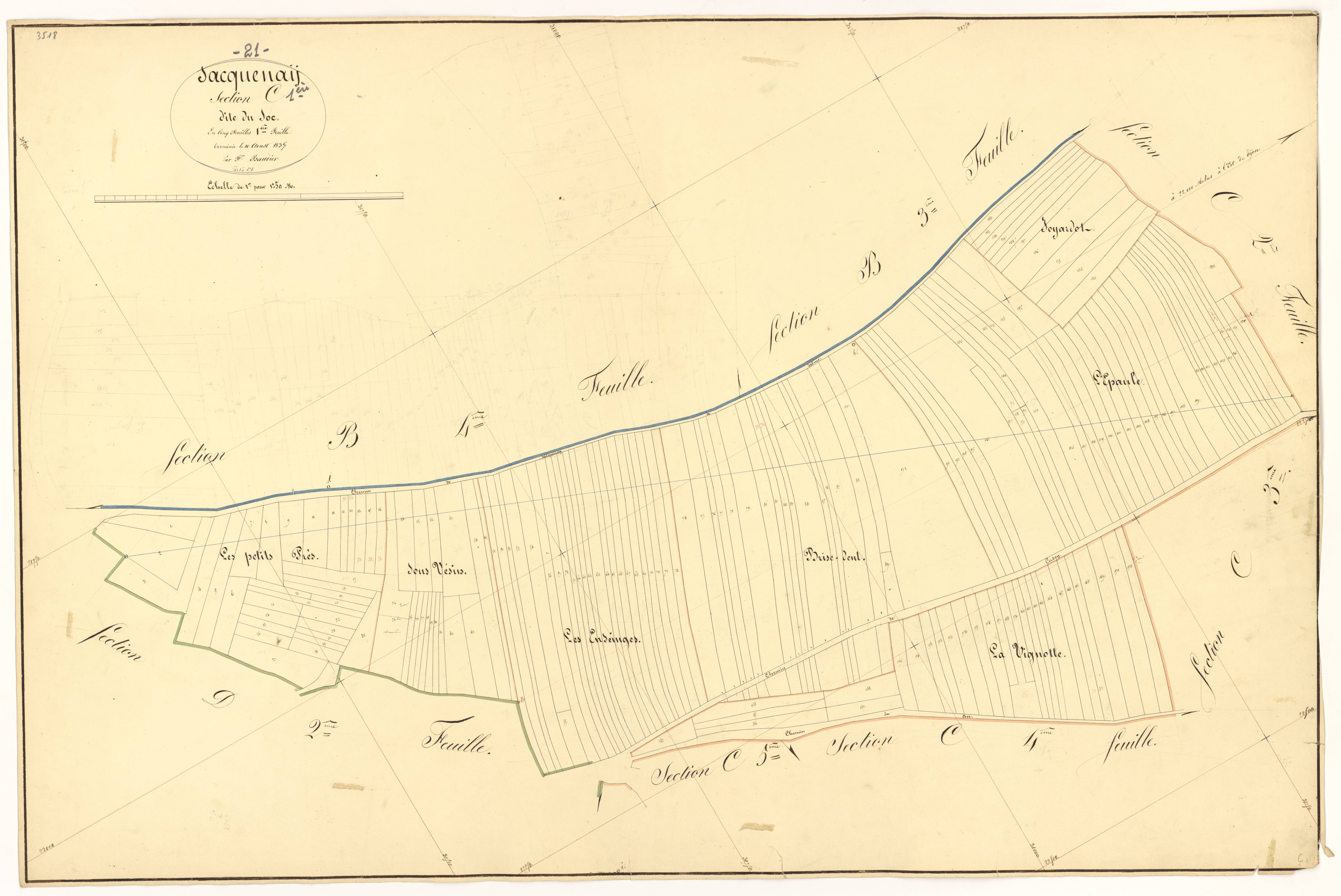 Sacquenay - Section C1 - 3 P PLAN 536/8