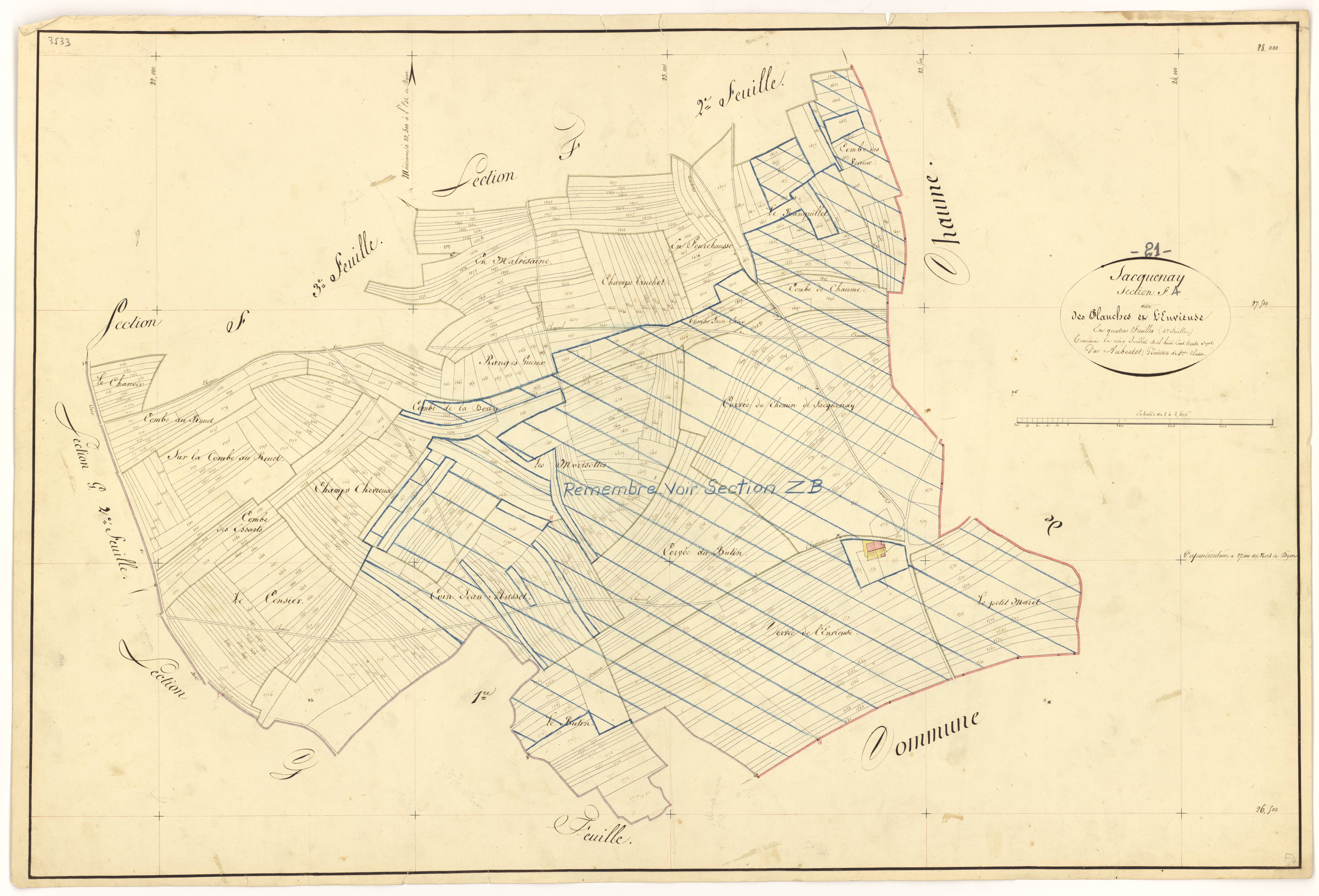 Sacquenay - Section F4 - 3 P PLAN 536/23