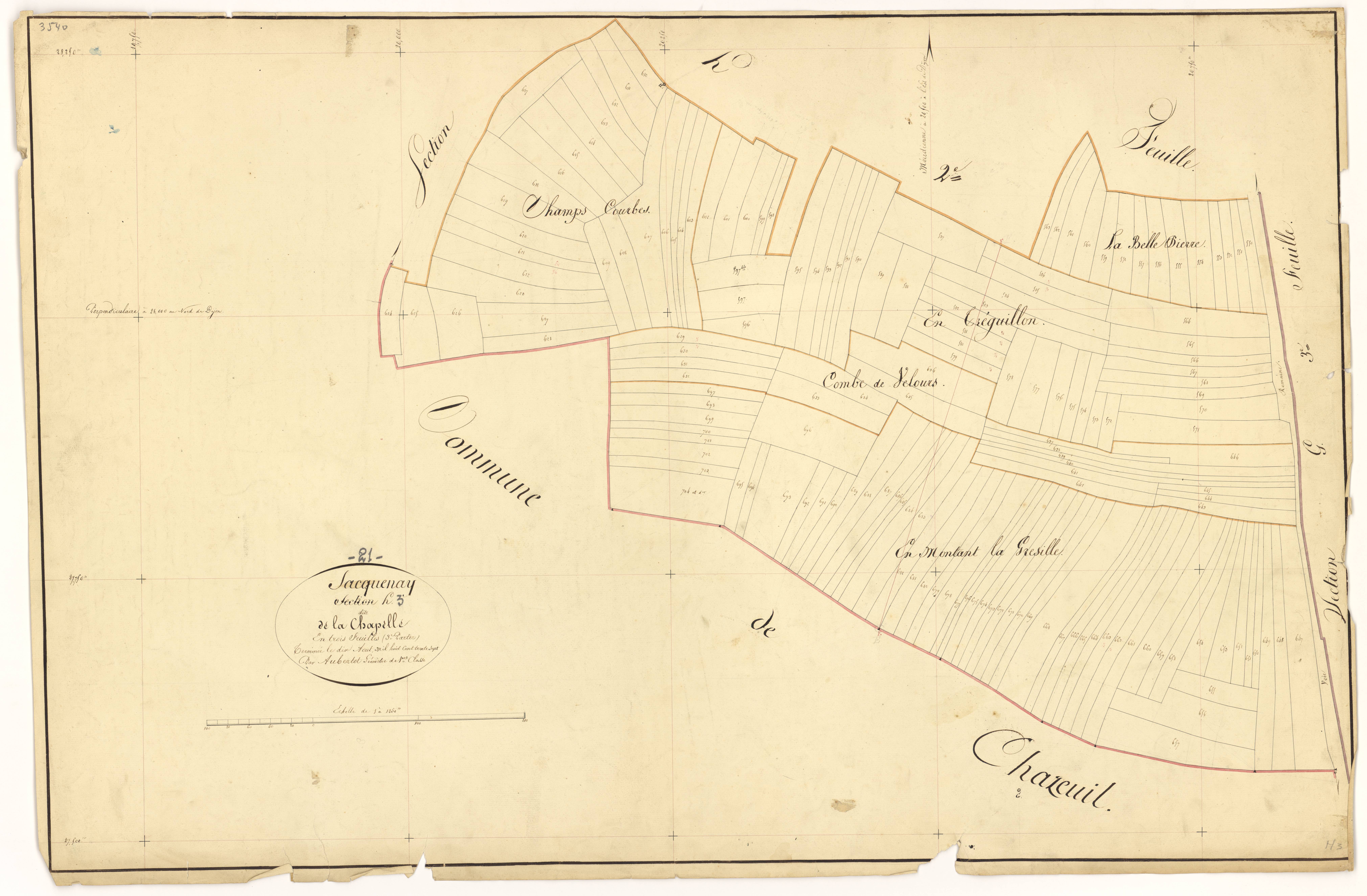 Sacquenay - Section H3 - 3 P PLAN 536/30