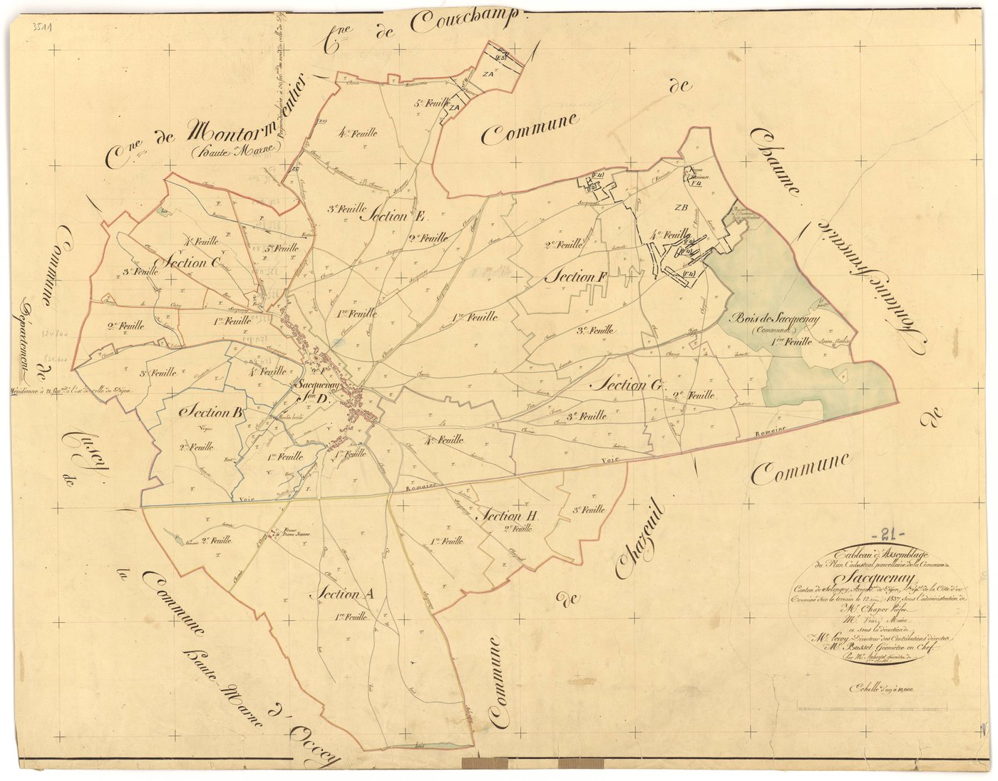 Sacquenay - Tableau d'assemblage - 3 P PLAN 536/1