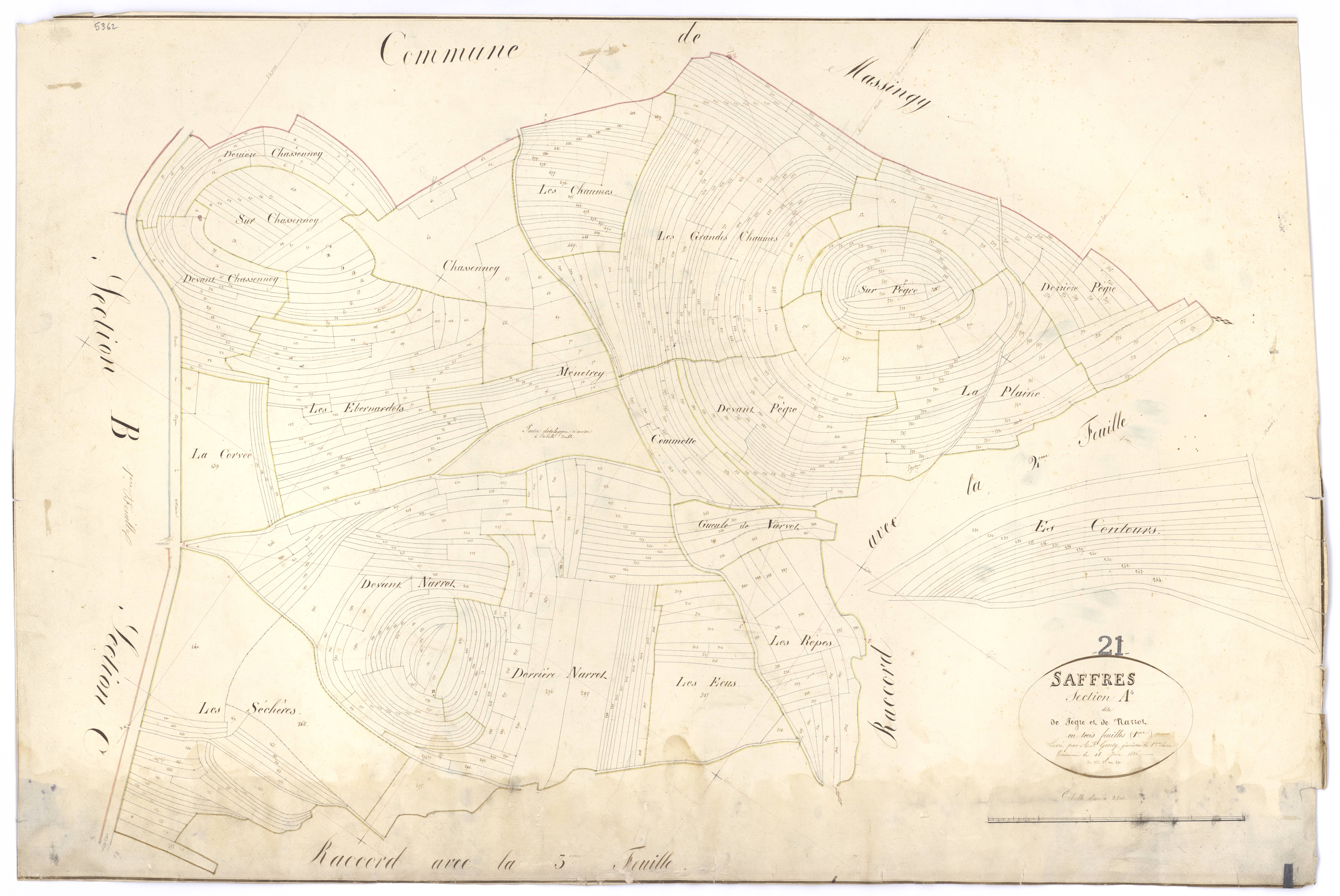 Saffres - Section A1 - 3 P PLAN 537/2