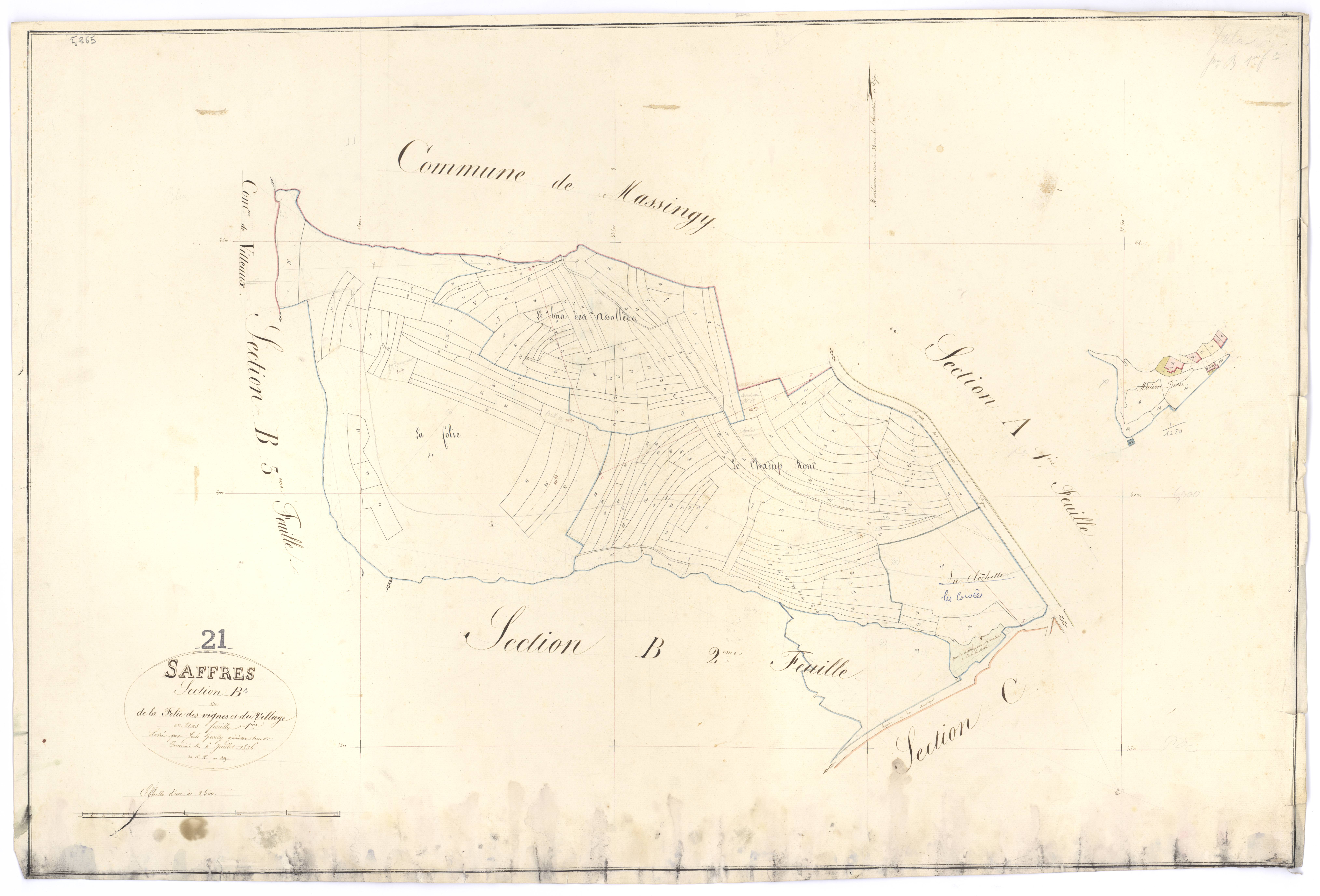Saffres - Section B1 - 3 P PLAN 537/5