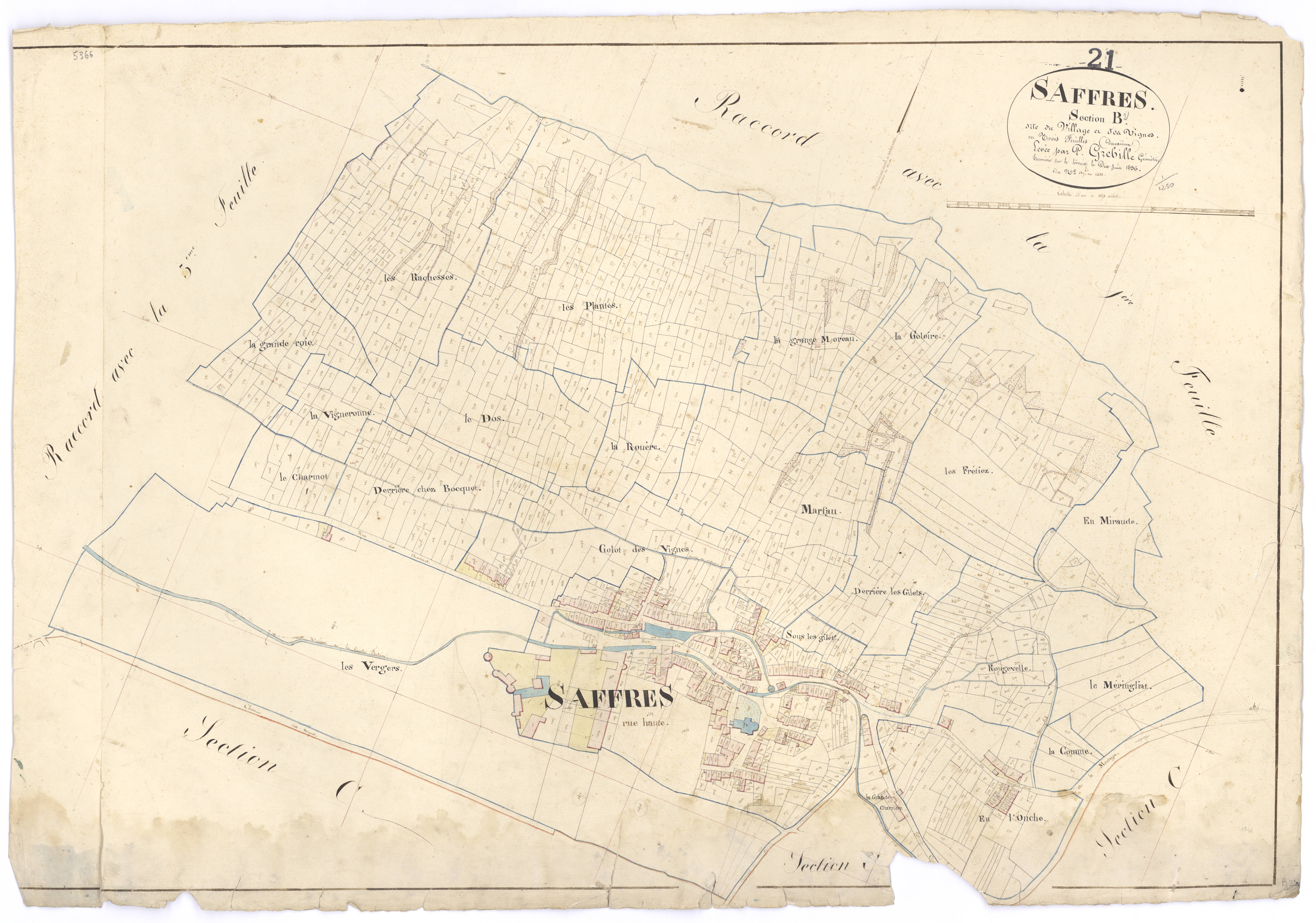 Saffres - Section B2 - 3 P PLAN 537/6