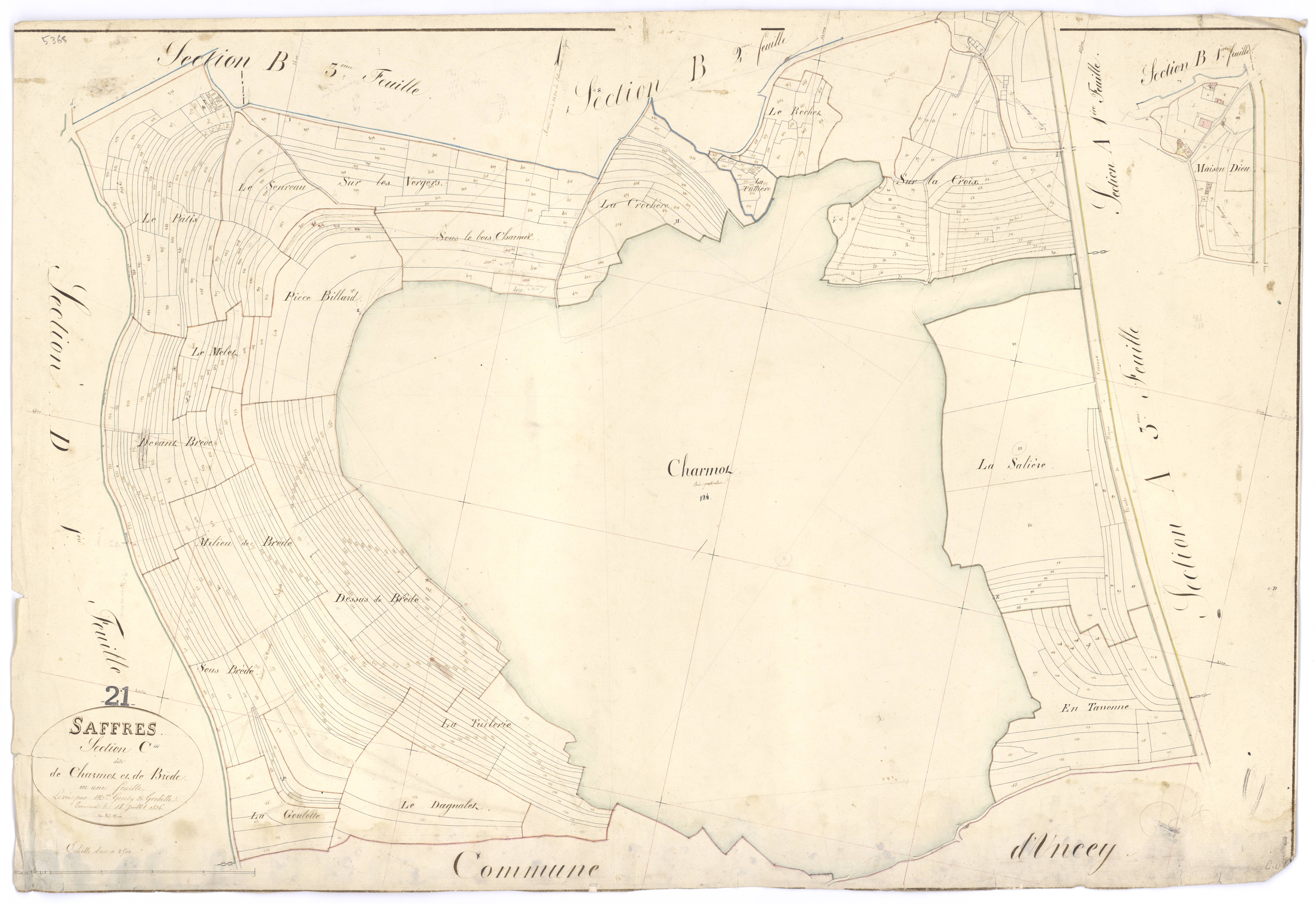 Saffres - Section C - 3 P PLAN 537/8