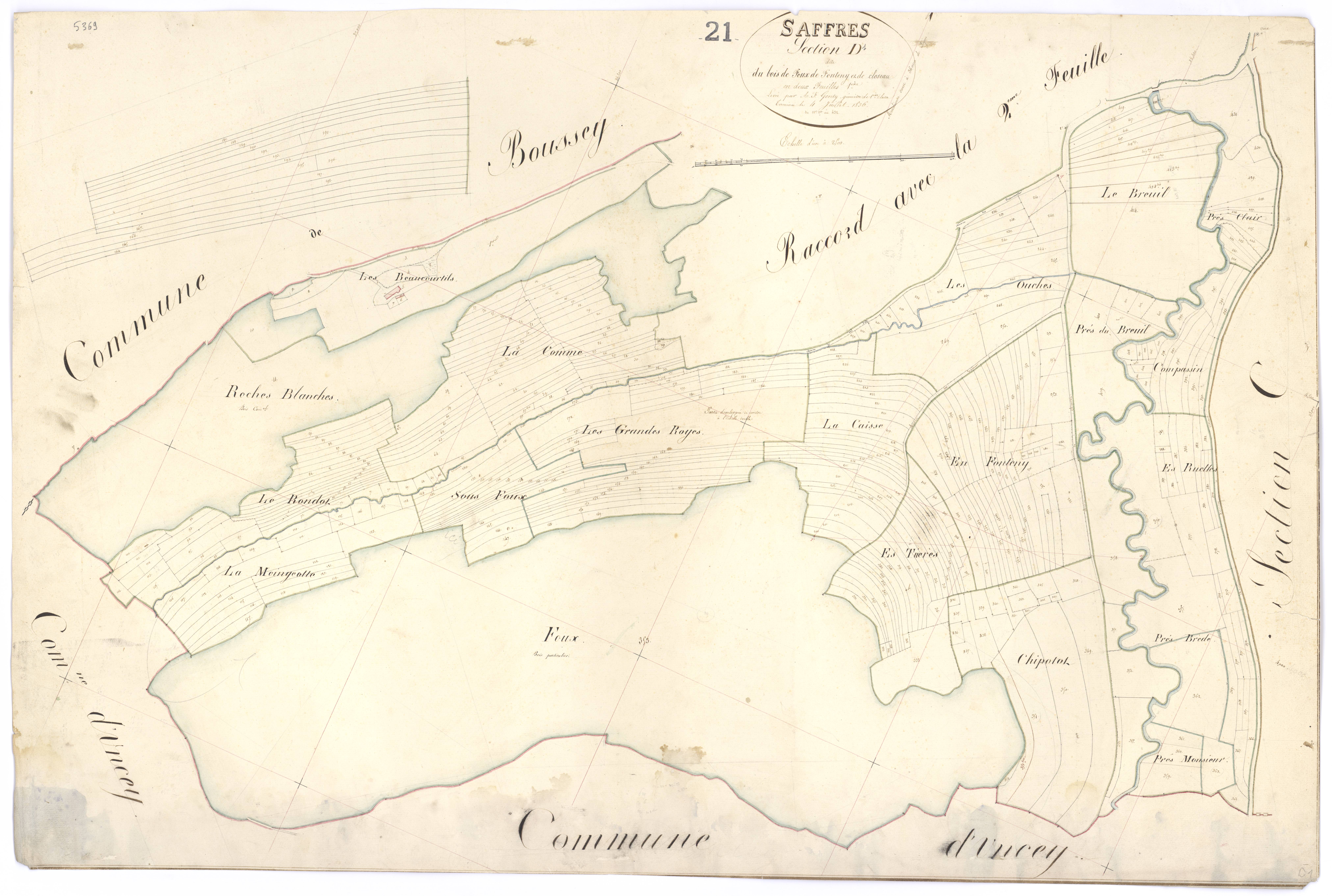Saffres - Section D1 - 3 P PLAN 537/9