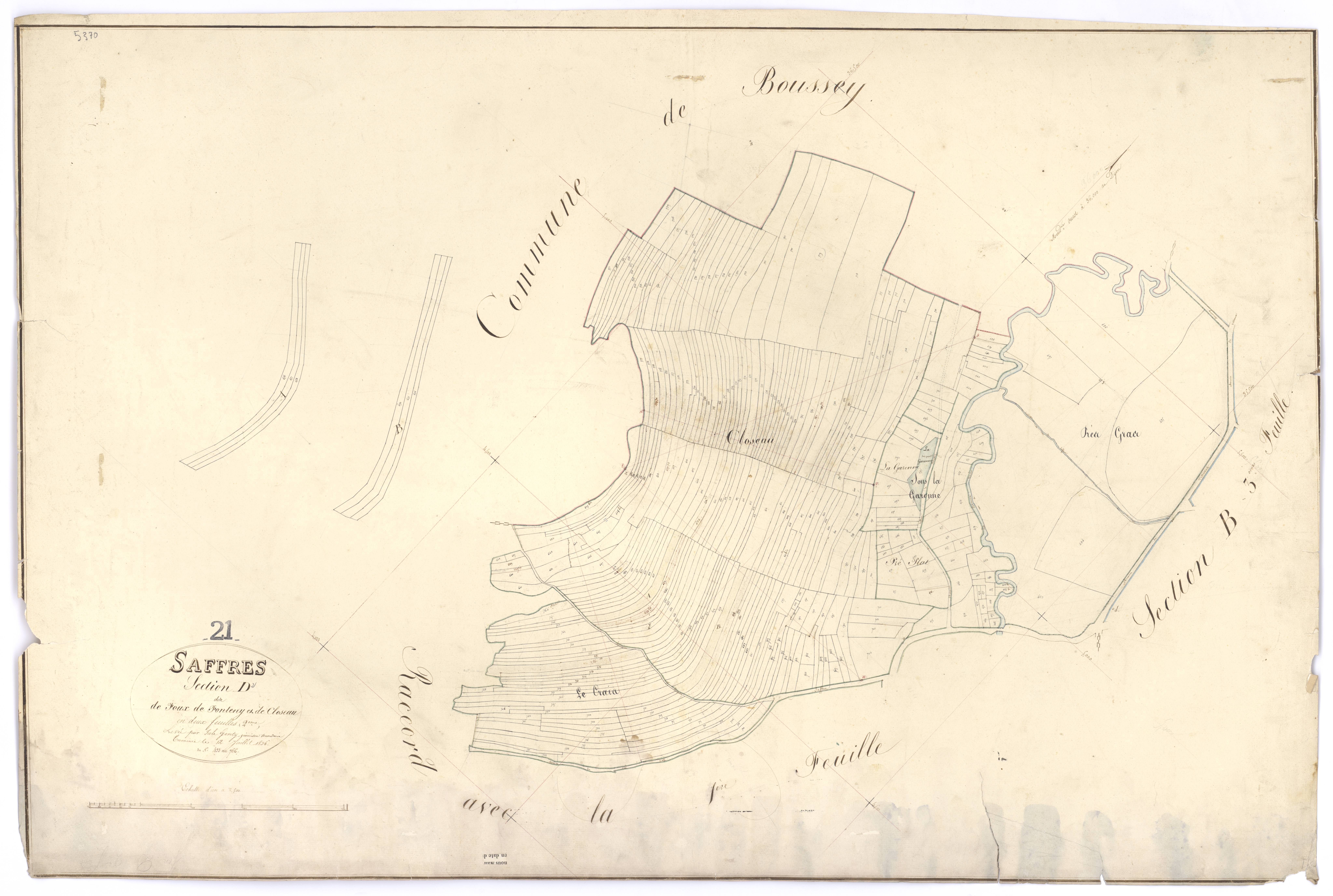 Saffres - Section D2 - 3 P PLAN 537/10