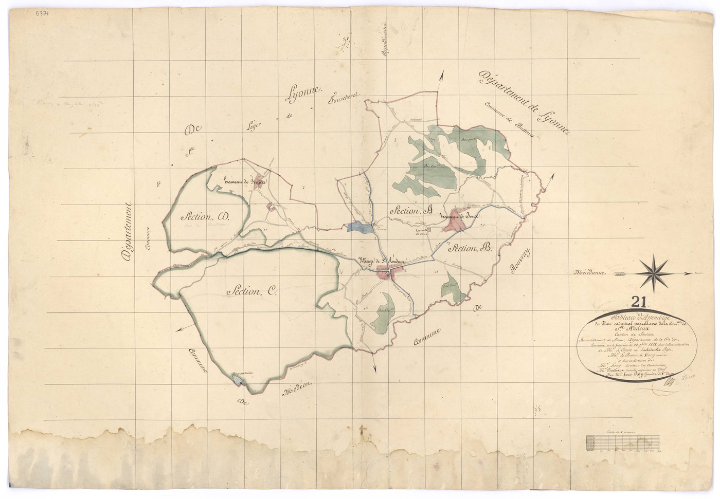 Saint-Andeux - Tableau d'assemblage - 3 P PLAN 538/1