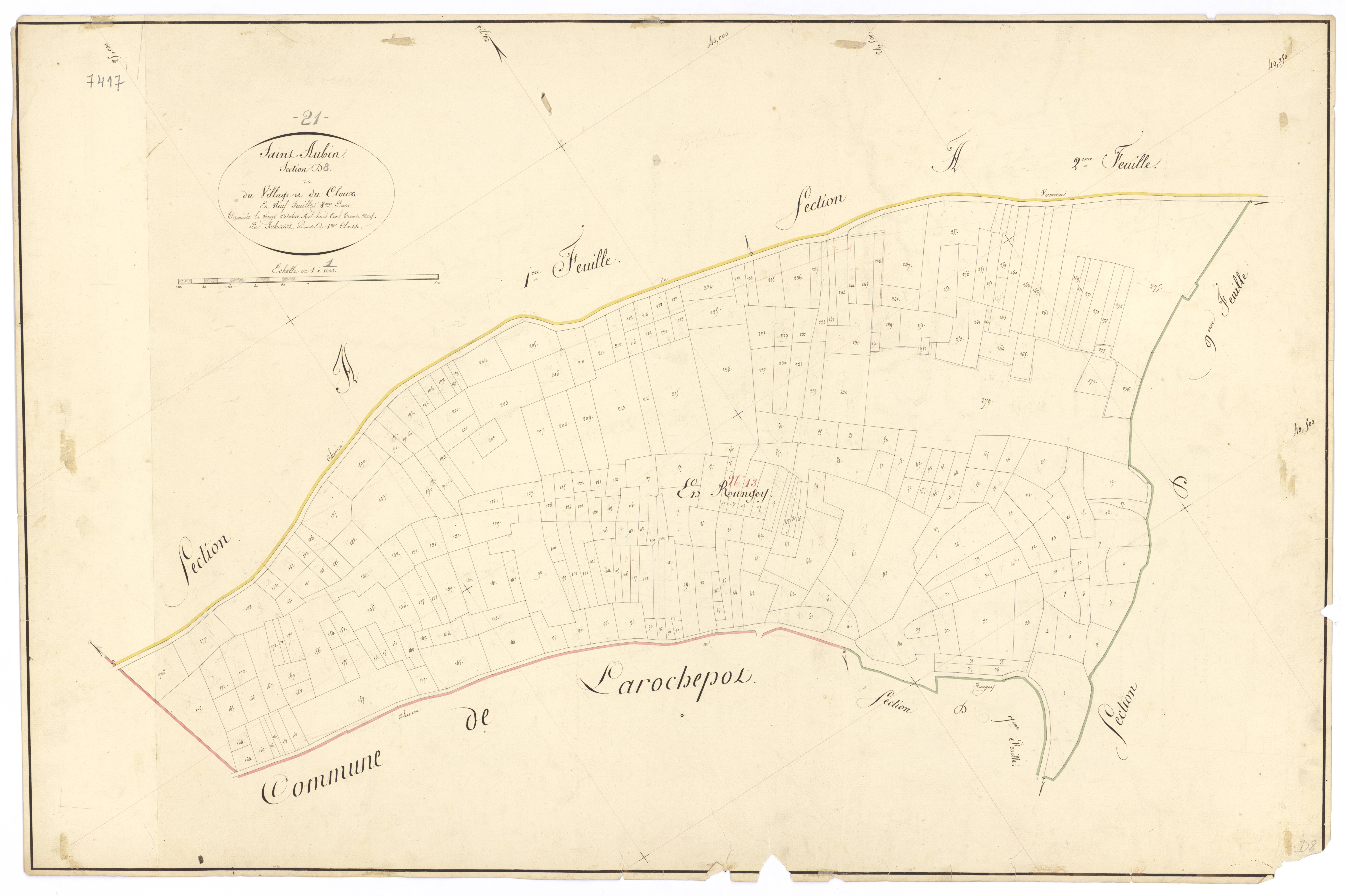 Saint-Aubin - Section D8 - 3 P PLAN 541/30