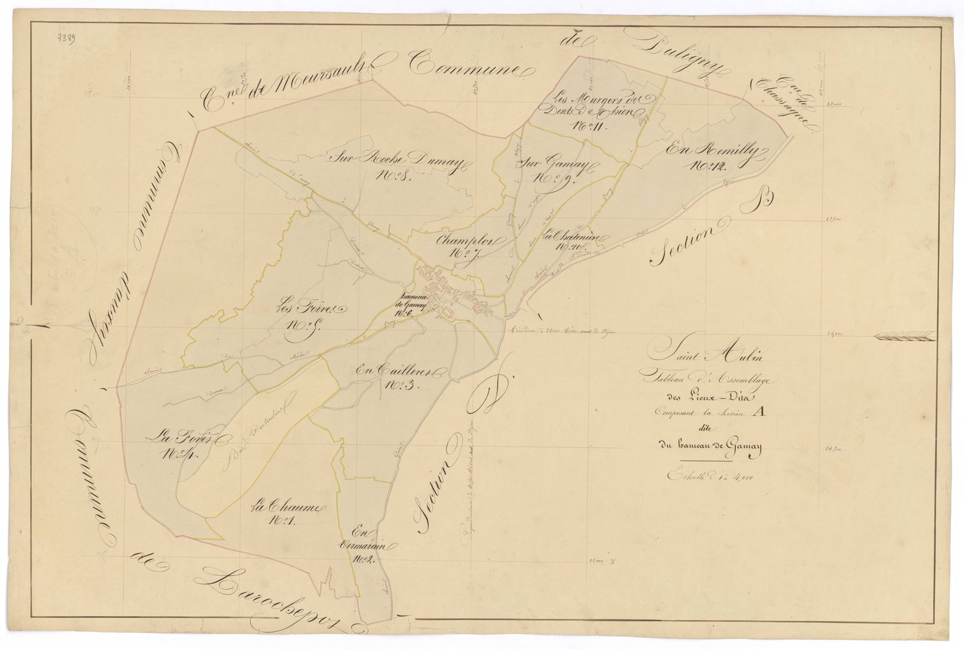 Saint-Aubin - Section A (tableau d'assemblage) - 3 P PLAN 541/2