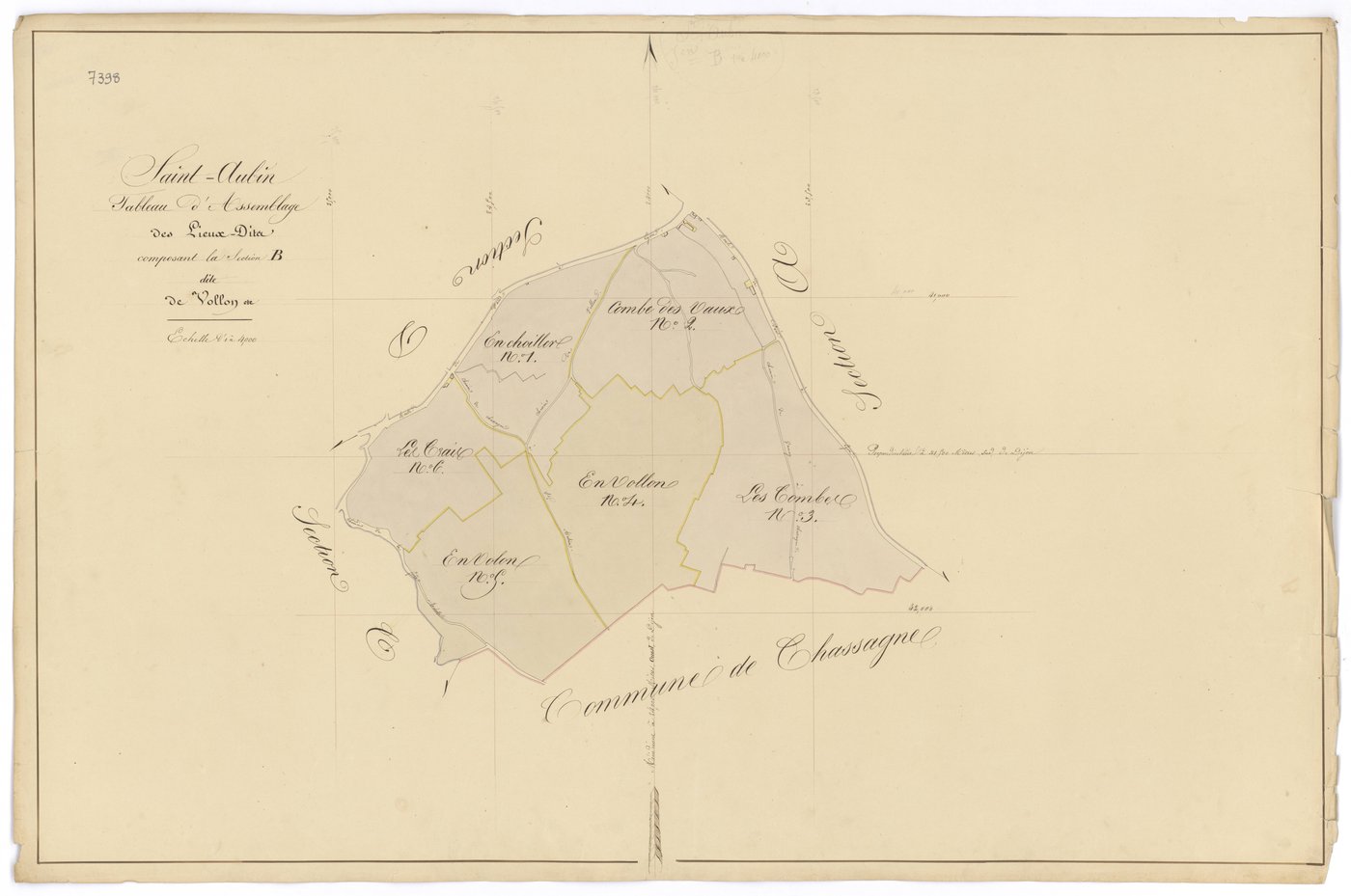 Saint-Aubin - Section B (tableau d'assemblage) - 3 P PLAN 541/11