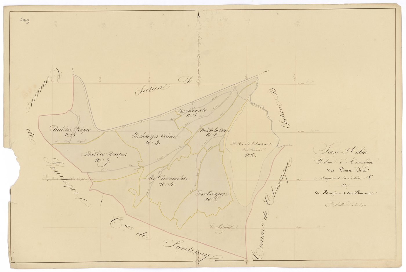 Saint-Aubin - Section C (tableau d'assemblage) - 3 P PLAN 541/16