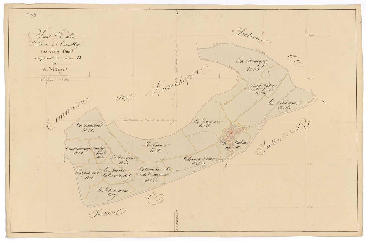 Saint-Aubin - Section D (tableau d'assemblage) - 3 P PLAN 541/22
