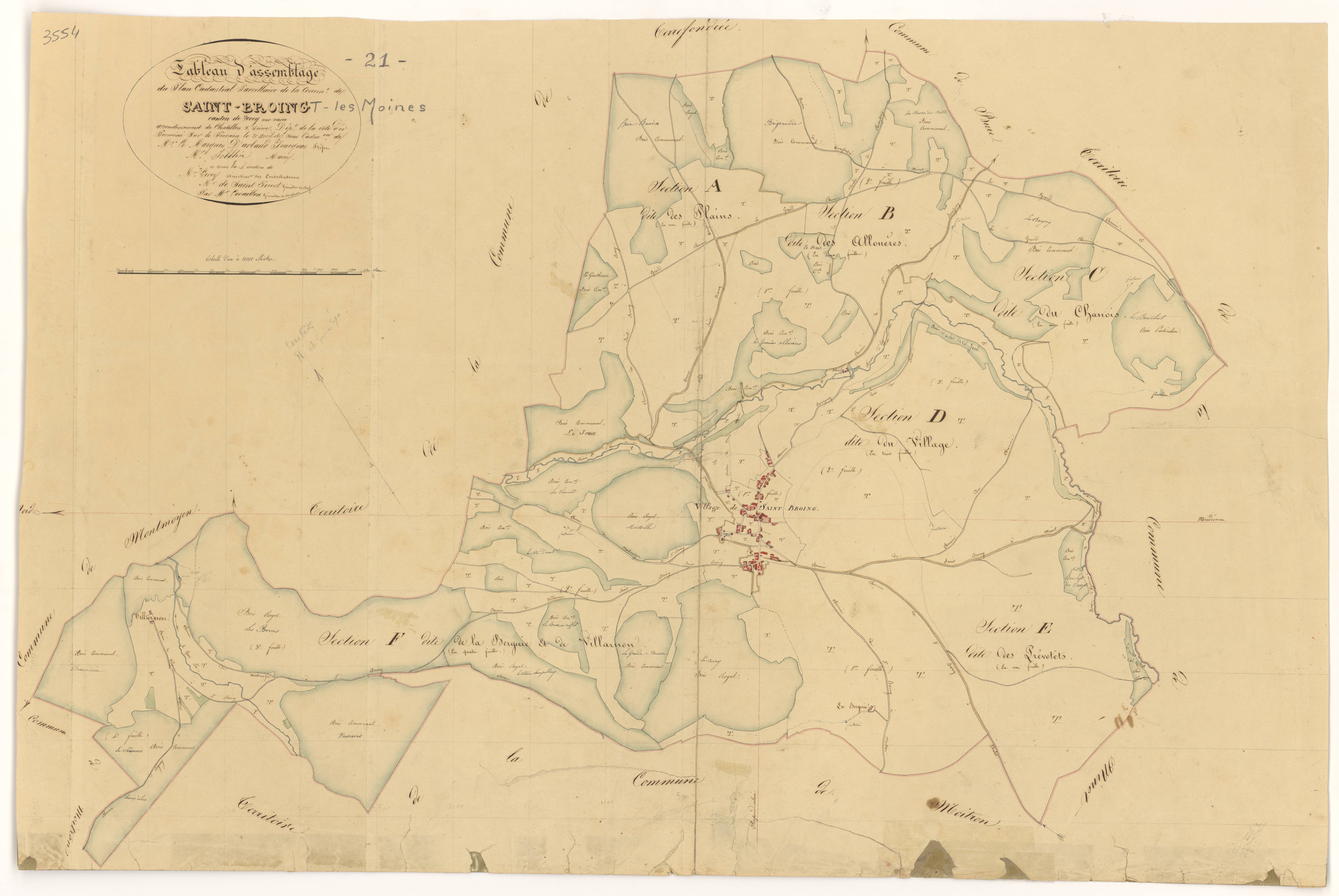 Saint-Broing-les-Moines - Tableau d'assemblage - 3 P PLAN 543/1
