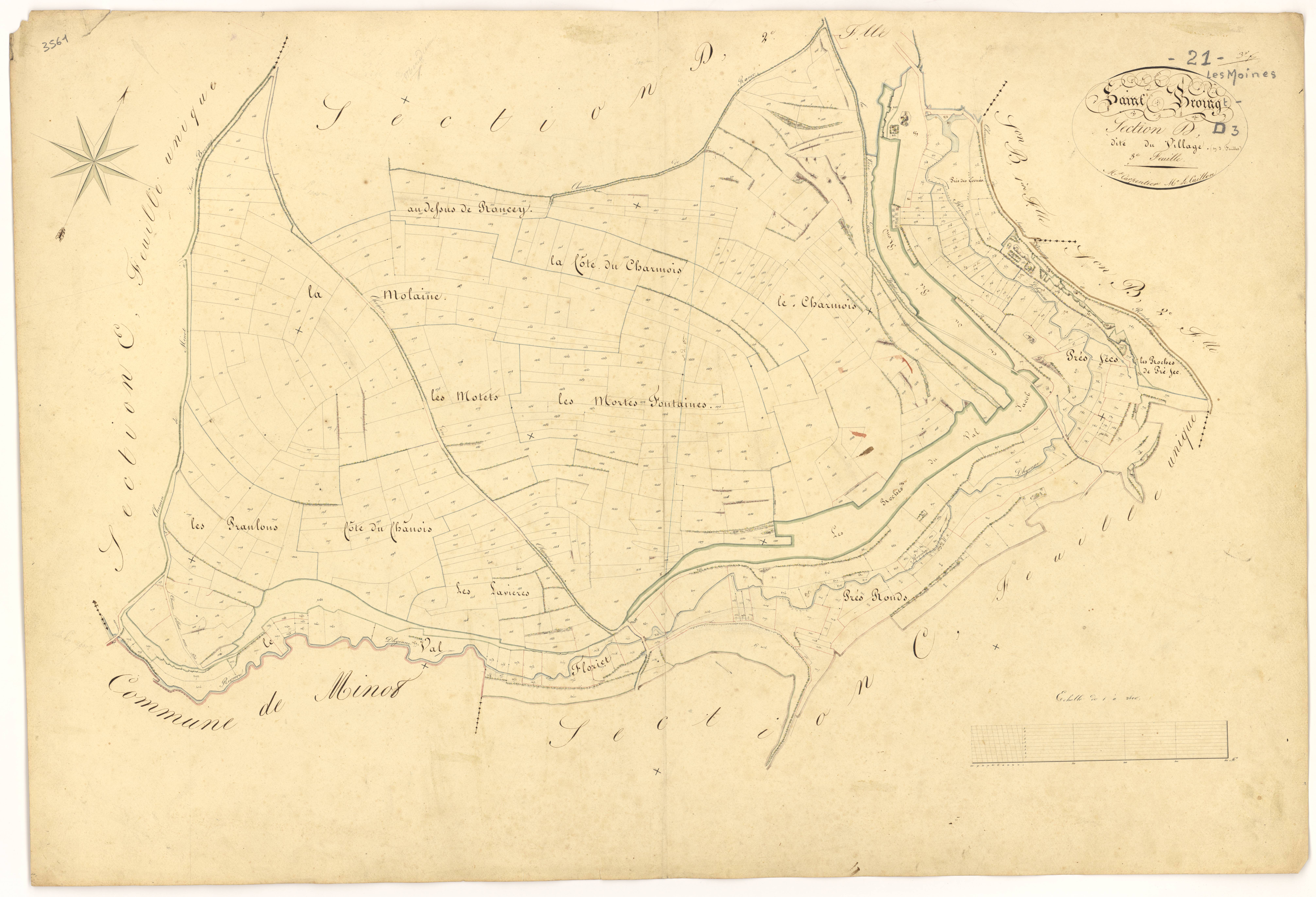 Saint-Broing-les-Moines - Section D3 - 3 P PLAN 543/8