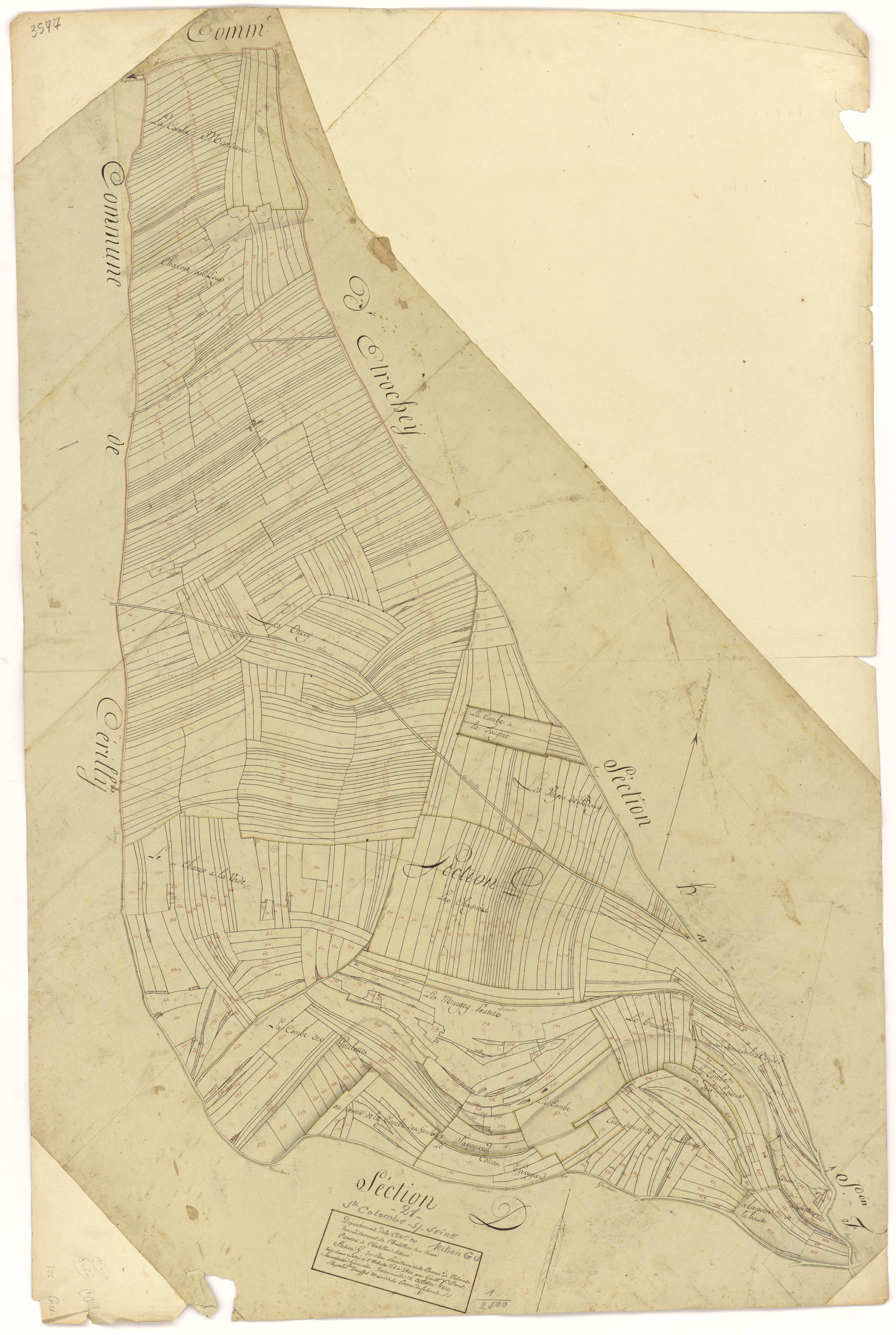 Sainte-Colombe-sur-Seine - Section G - 3 P PLAN 546/11