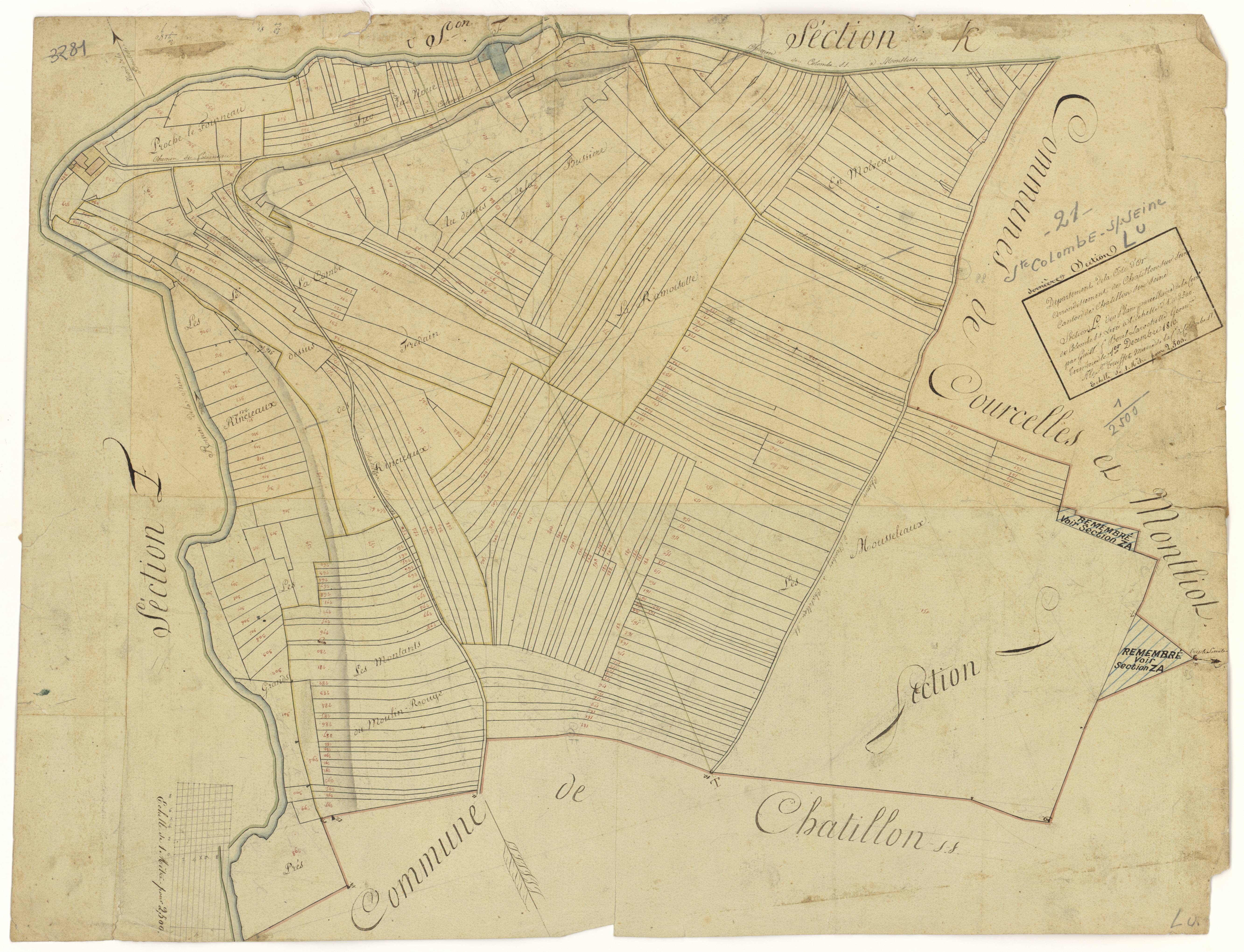 Sainte-Colombe-sur-Seine - Section L - 3 P PLAN 546/15